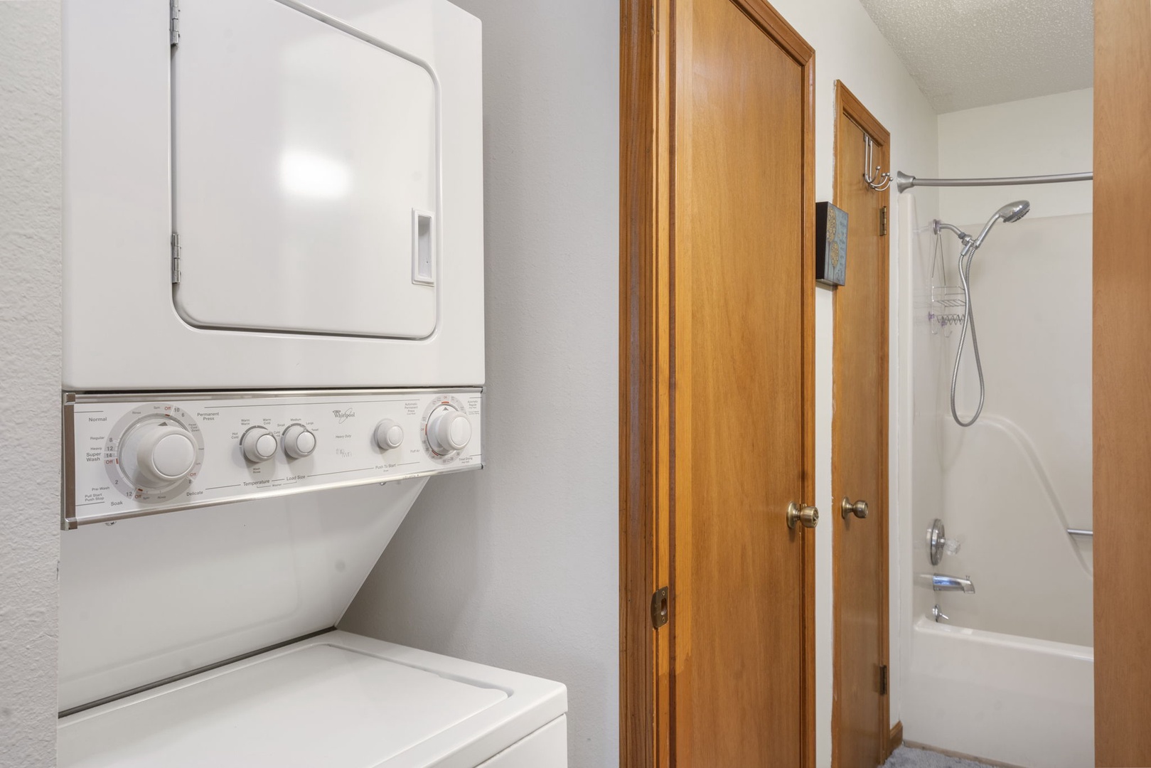 Private laundry is available for your stay, just off the master bath