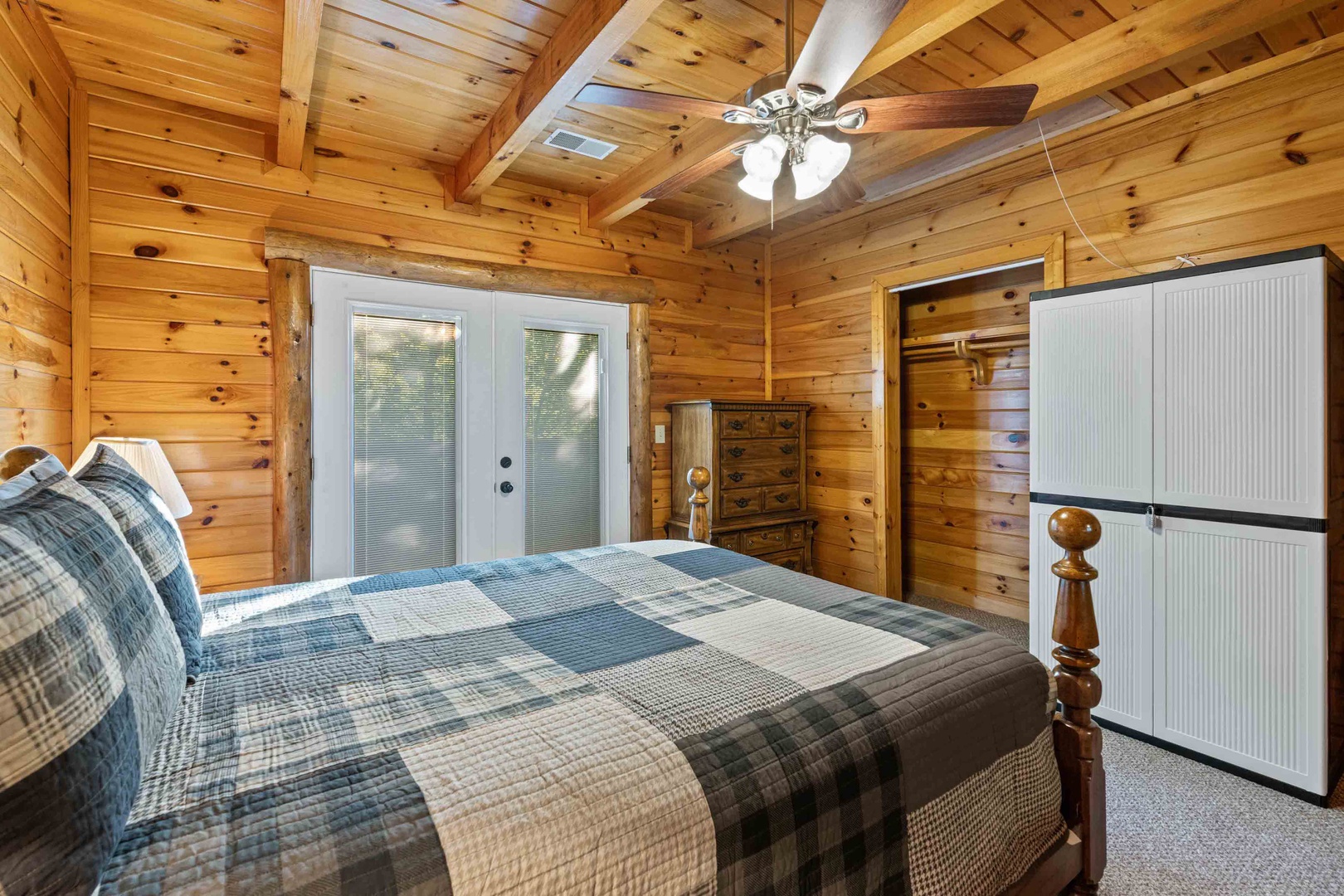 Bedroom 3 with queen bed, and balcony