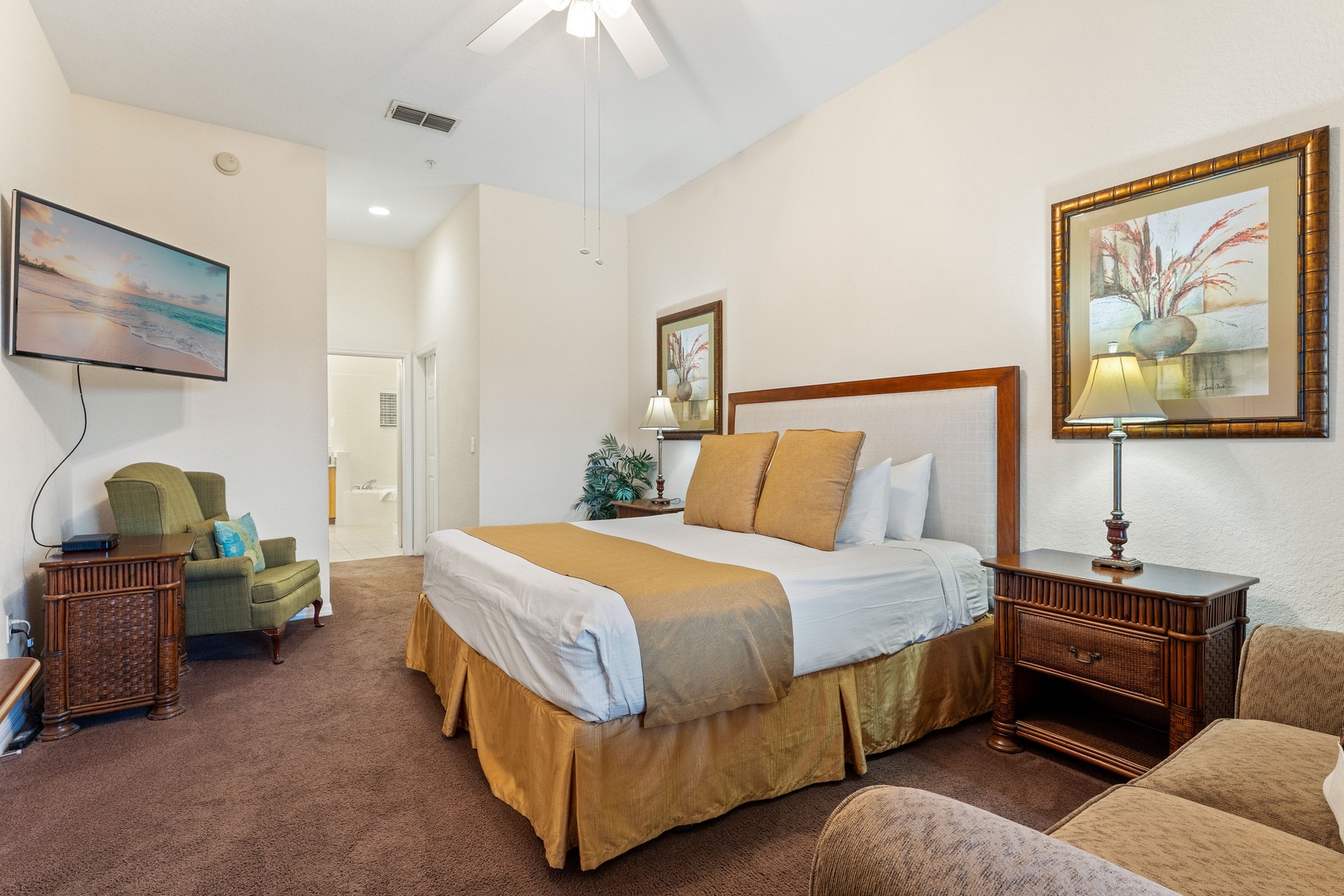 The regal king suite boasts a private ensuite, TV, & balcony access