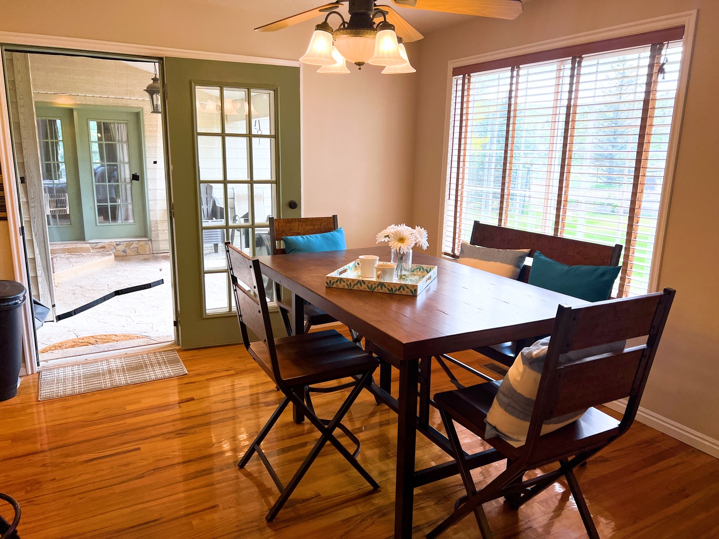 High top dining room table set for 5