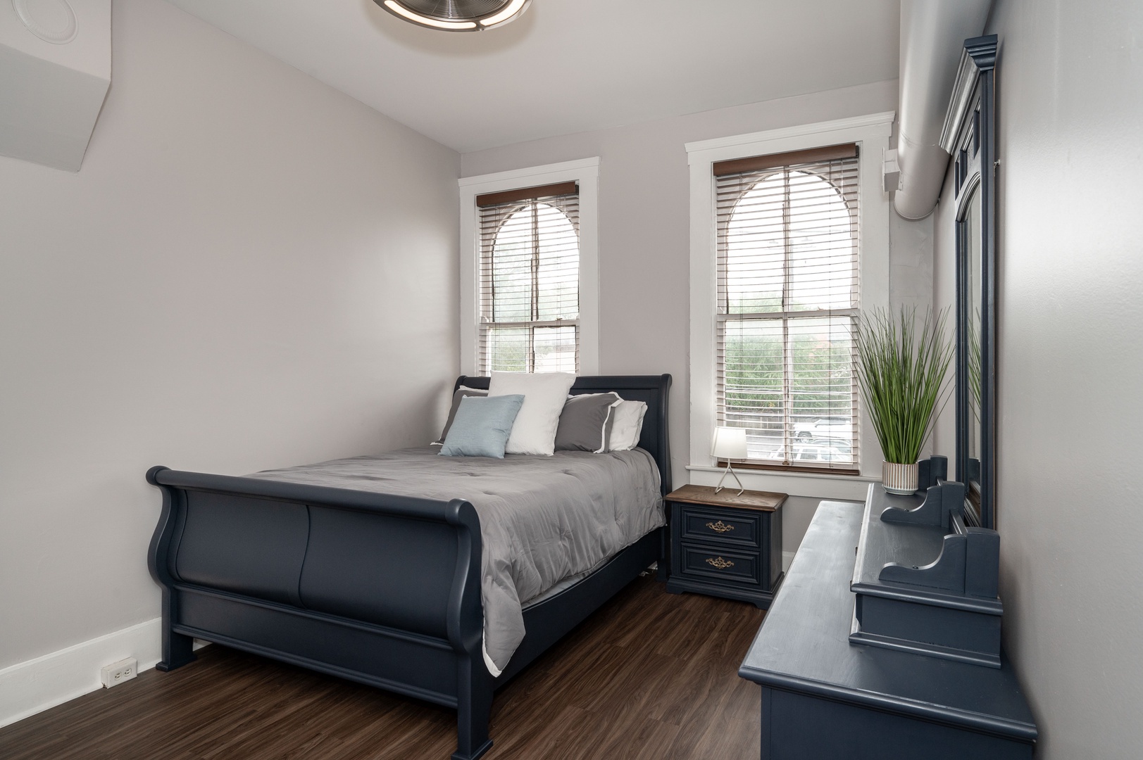 Apt 3 – The 2nd of 2 queen bedrooms, with dresser space & high ceilings