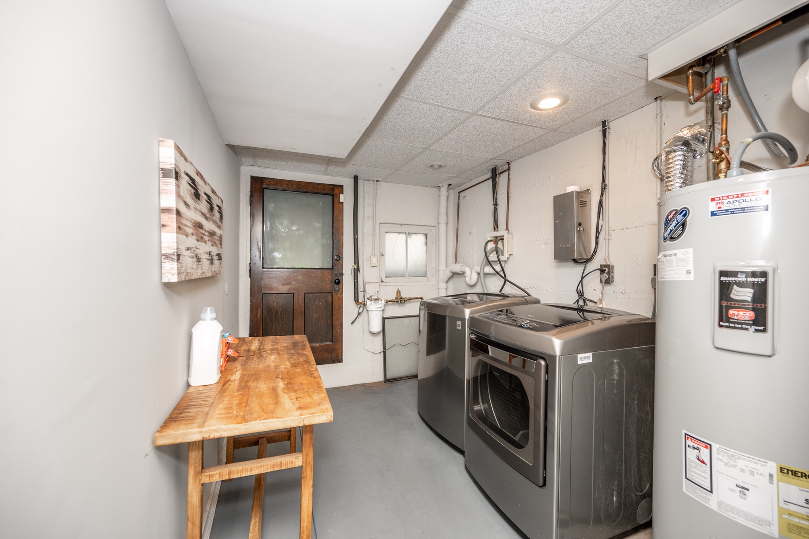 This home offers private laundry, located in the lower-level laundry room