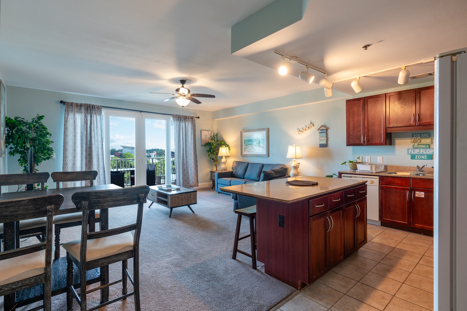 Enjoy the breezy, open layout in the main living/dining/kitchen area