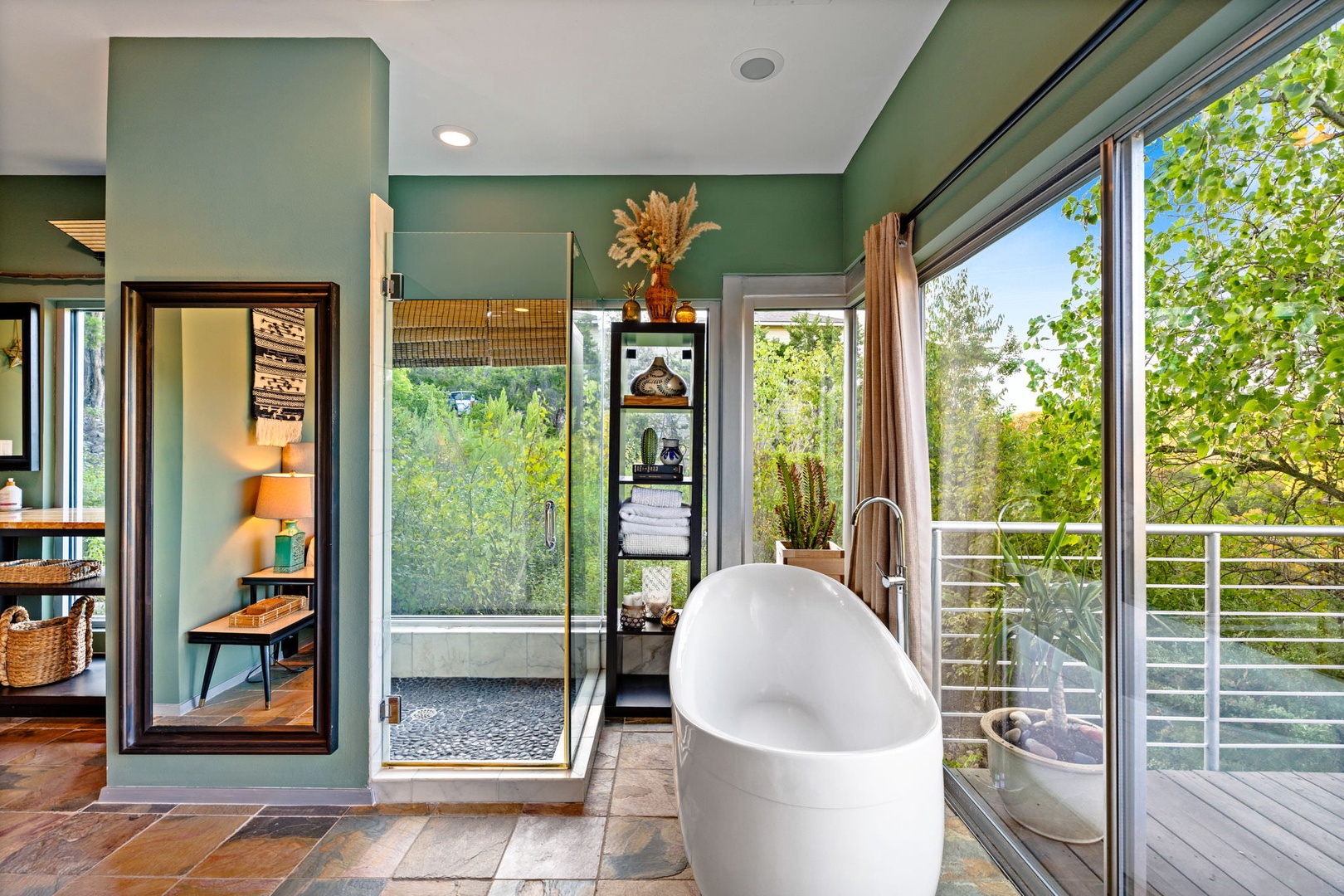 Bedroom 3 en-suite with separate bath tub, and walk-in shower