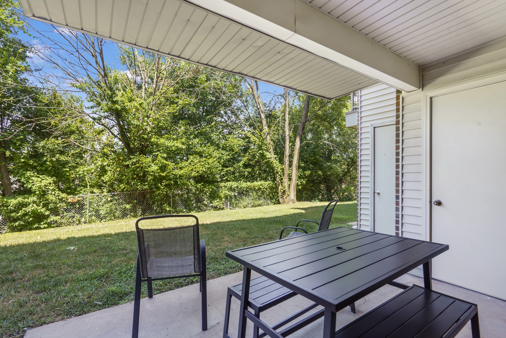 Private patio with outdoor seating