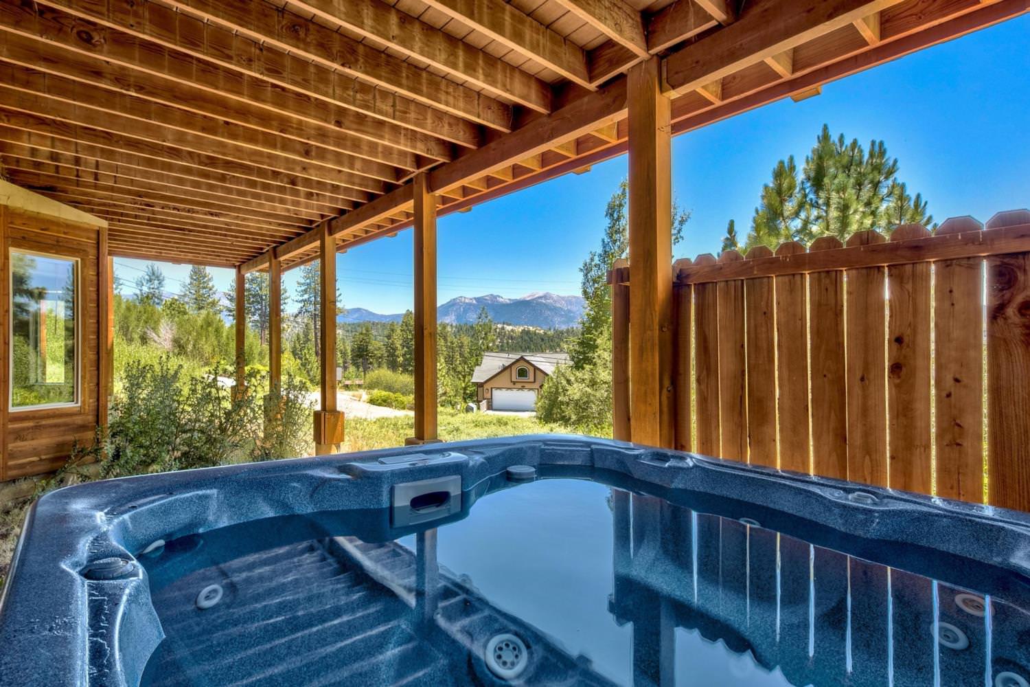 Covered outdoor hot tub