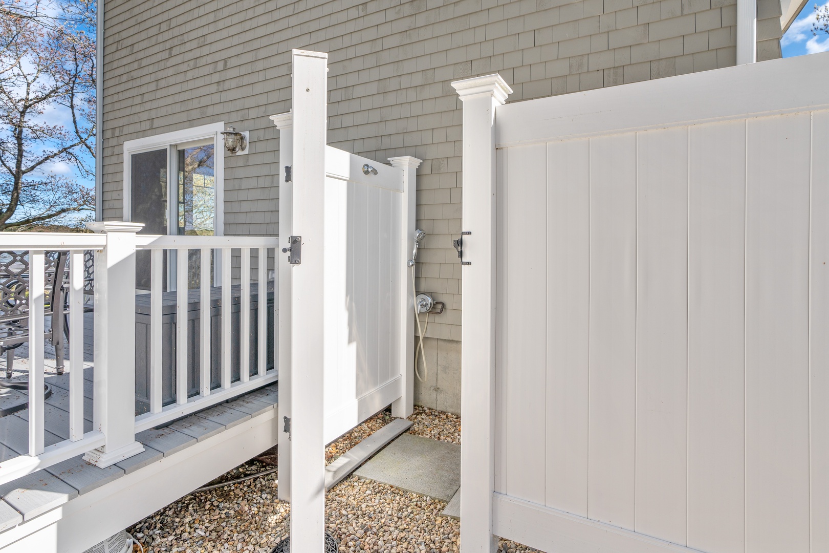 Rinse the beach away with the outdoor shower