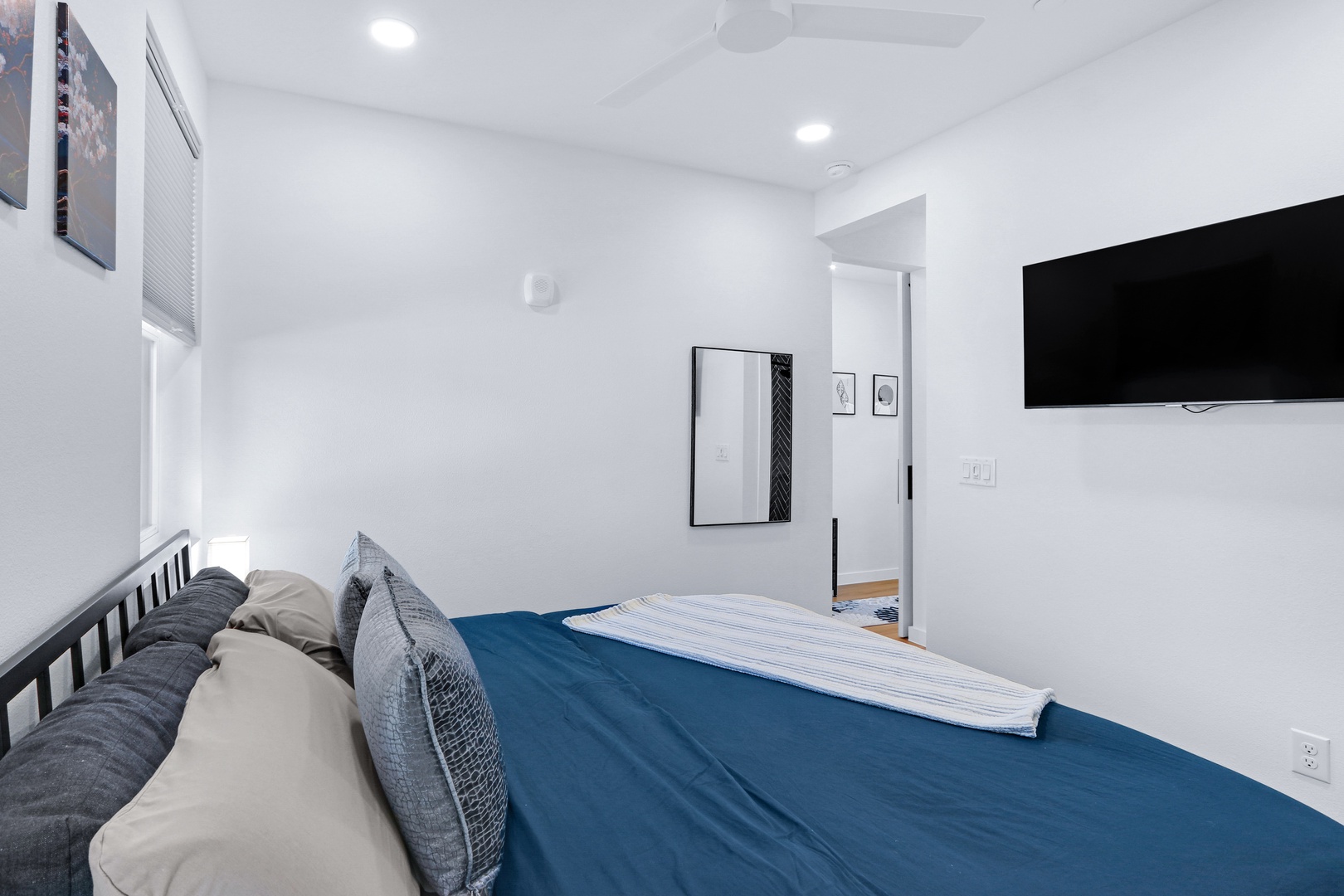 The king bedroom retreat includes a private ensuite & mounted Smart TV