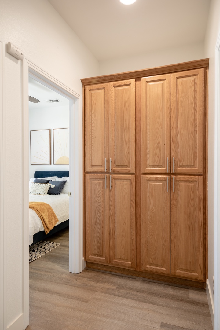 Locker style storage gives you space for all your items