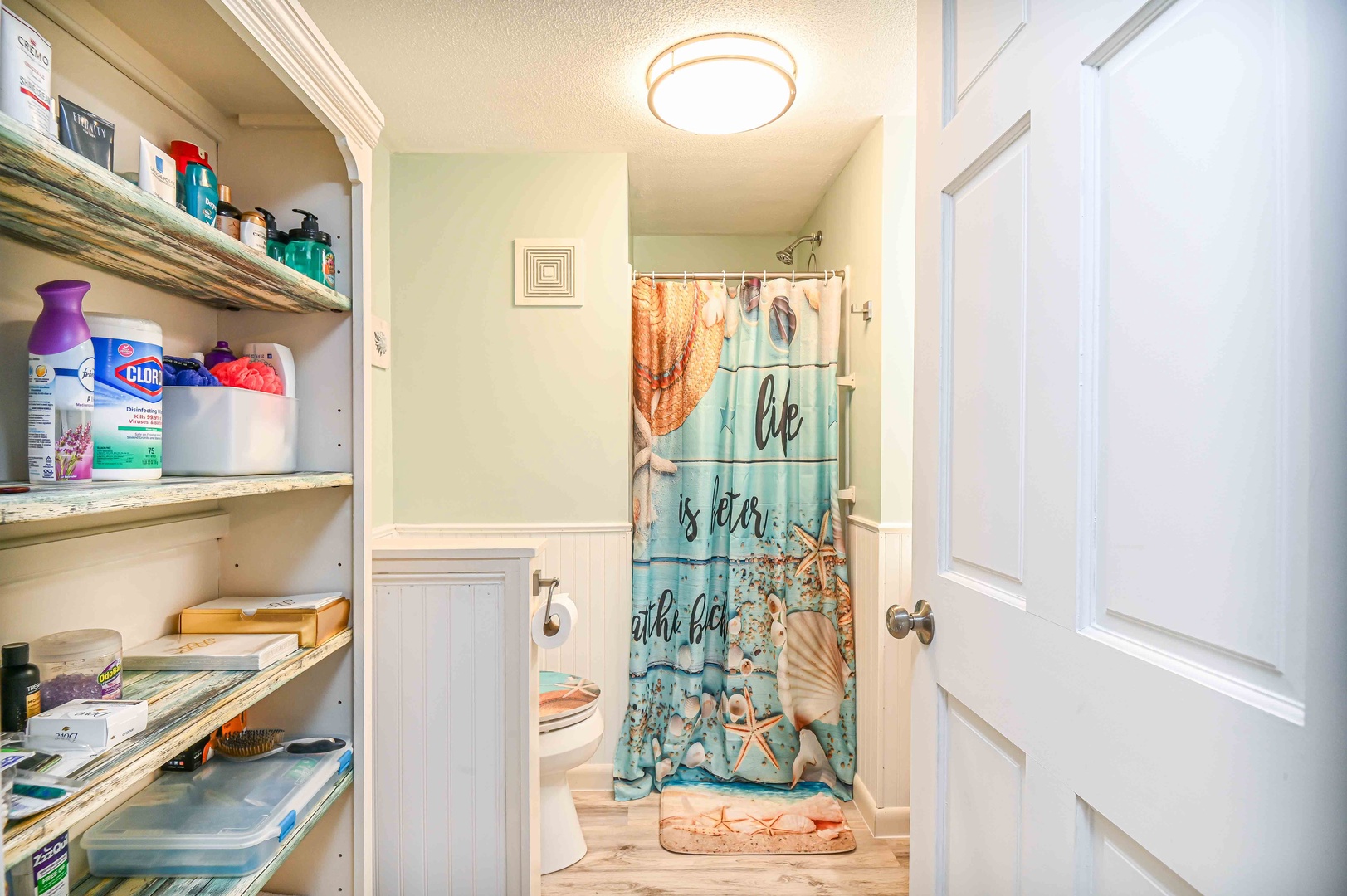 Bathroom with stand-up shower