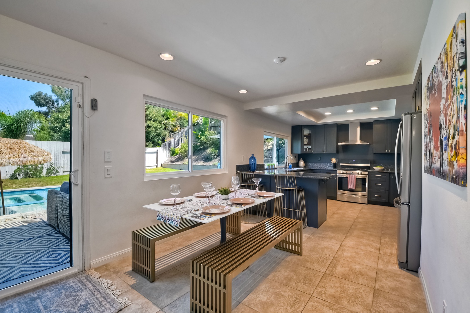 Additional dining table and counter seating