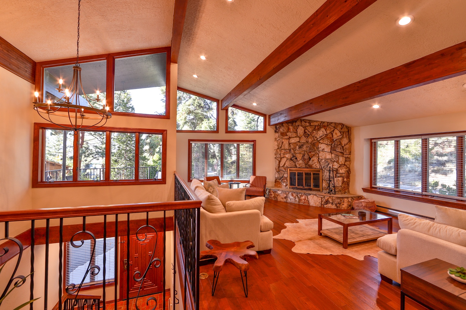 Bright sitting room with ample seating