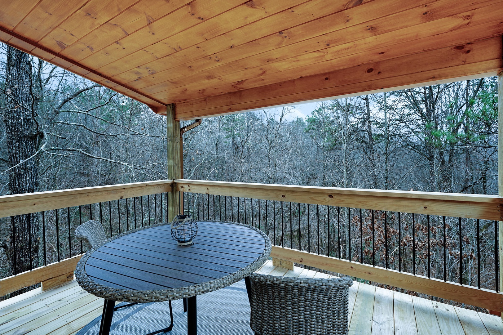Balcony with forest views