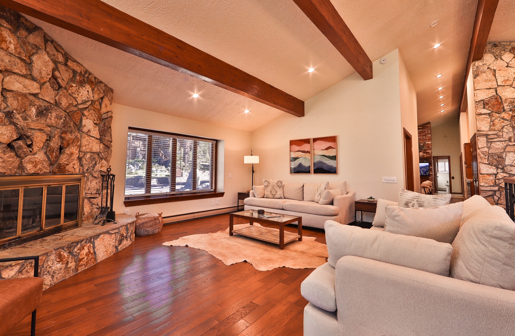 Bright sitting room with ample seating