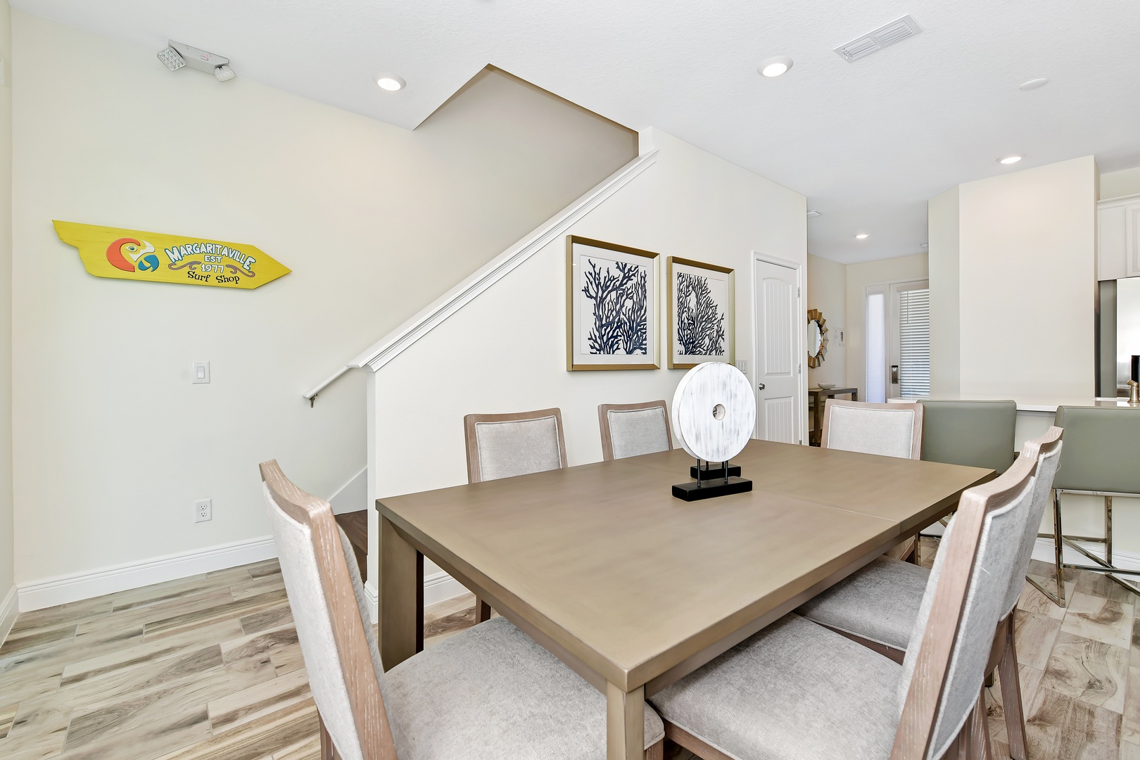 Gather for meals with family & friends at the dining table, seating 6