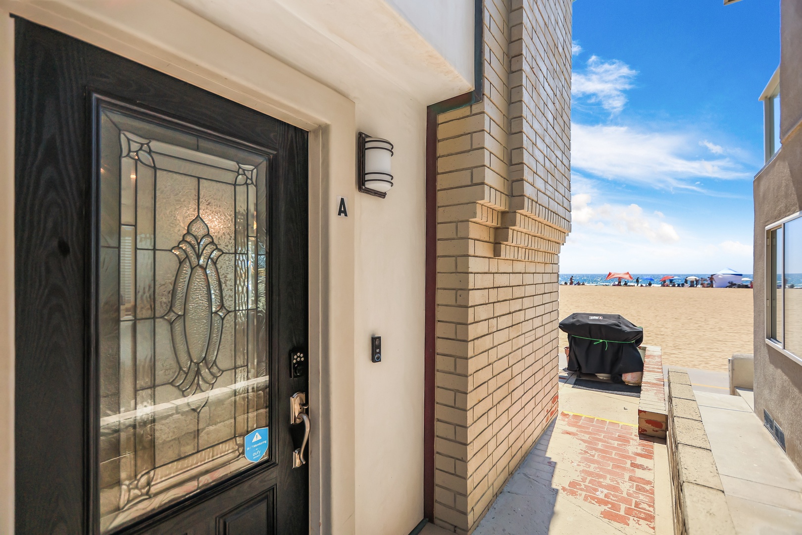 This exceptional home is equipped with keyless entry for guest convenience