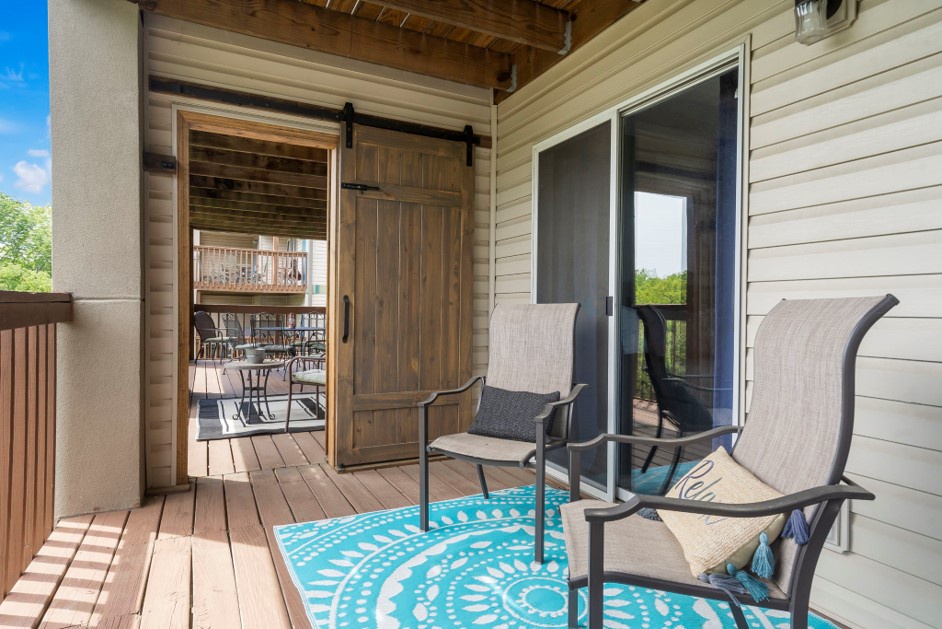 The Back Deck offers connection to Unit 4, or privacy if you prefer with a locking barn door