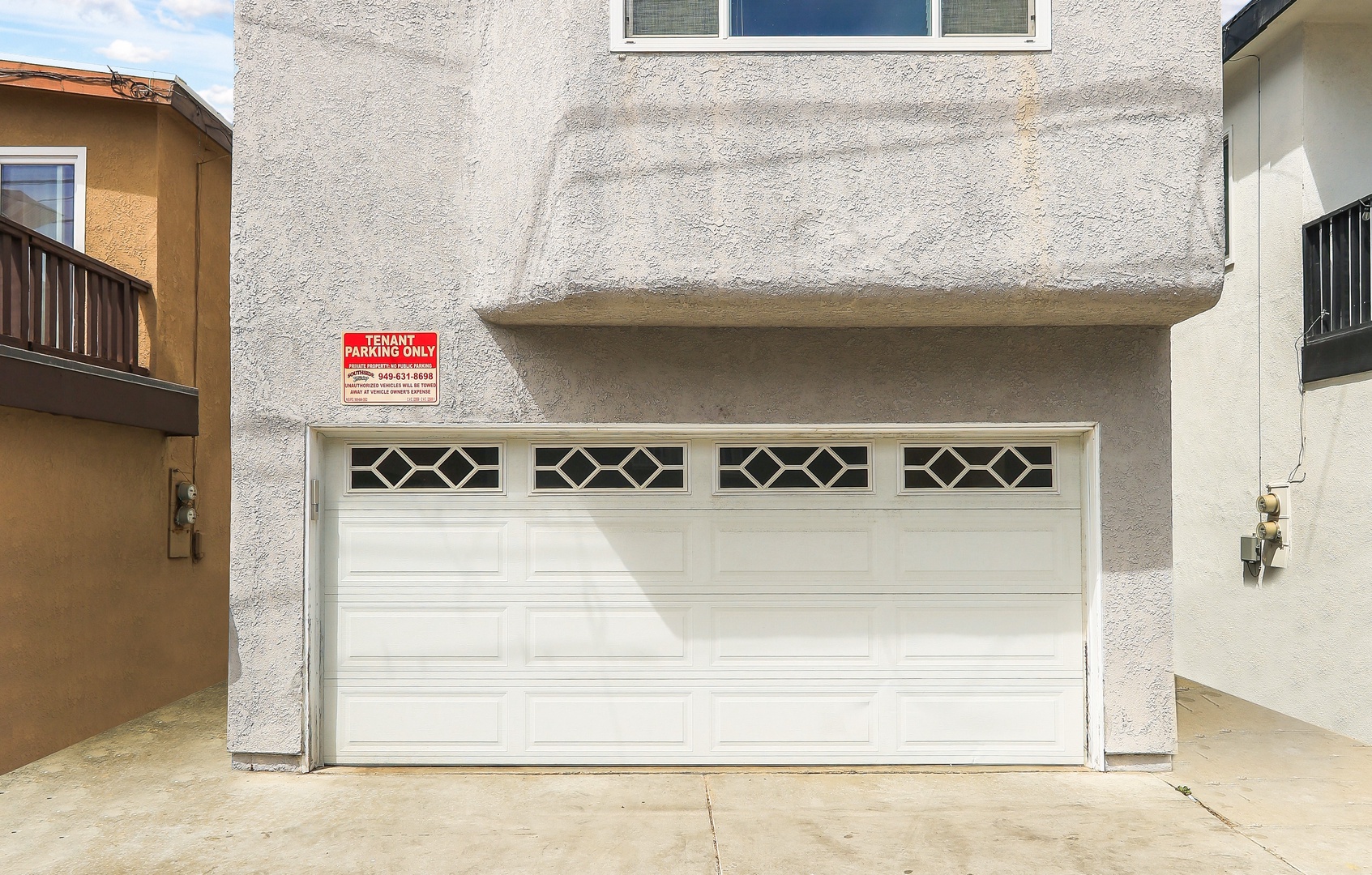 Enjoy parking for 1 vehicle in the shared attached garage