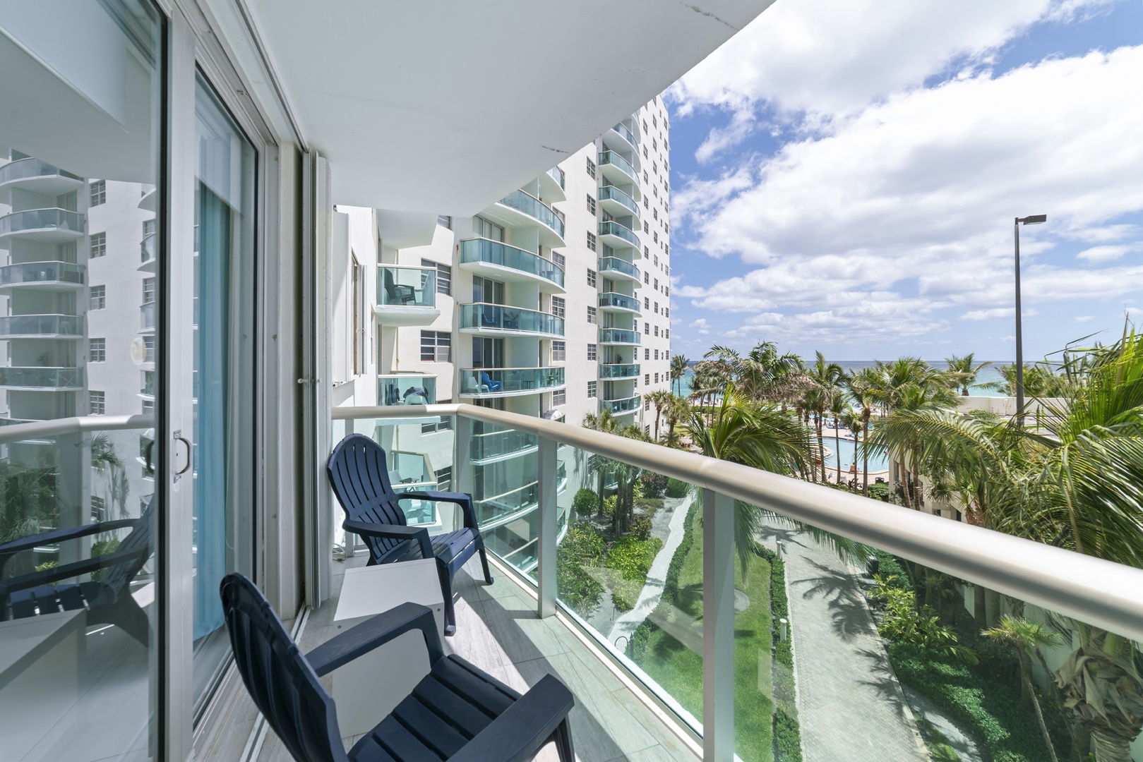 Breathe in the fresh air and soak up the views from the balcony
