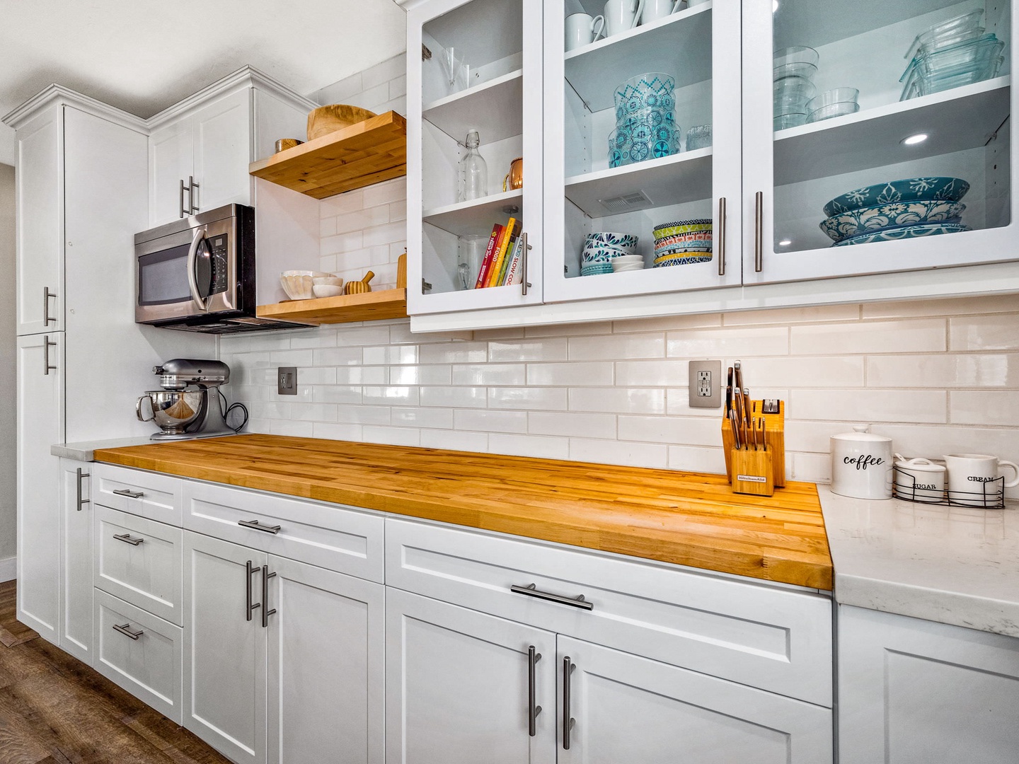 Chef inspired butcher block counters