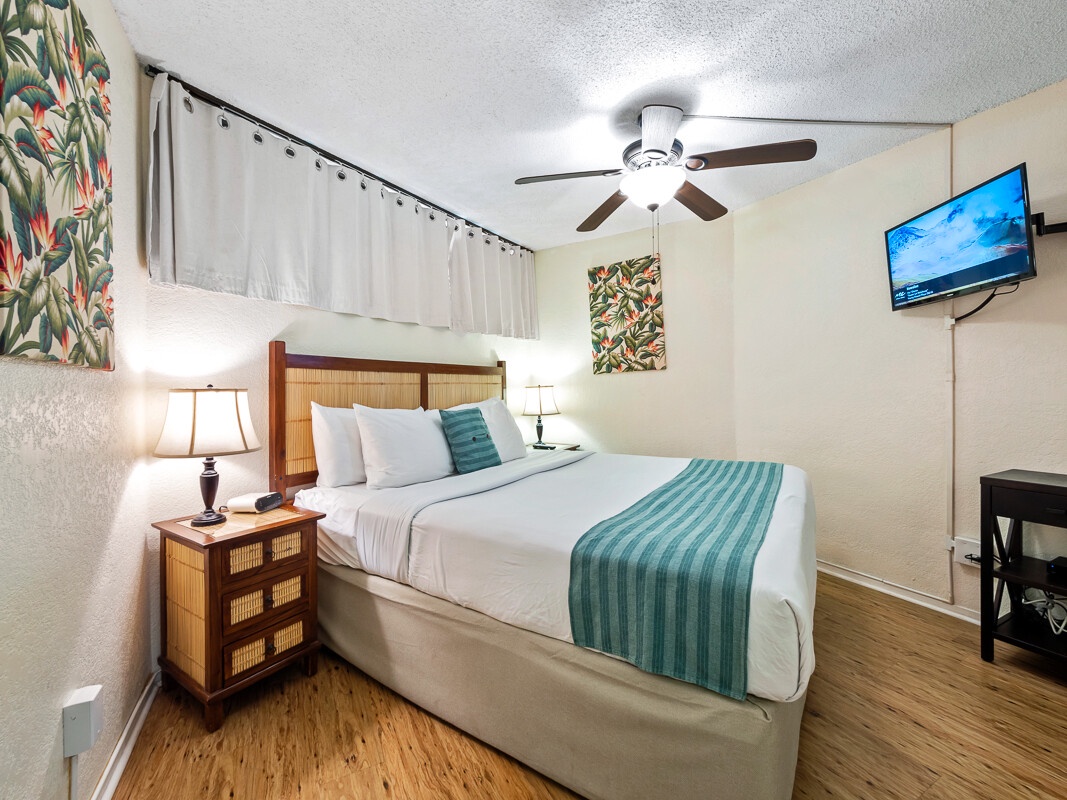 Bedroom with King bed, and Smart TV