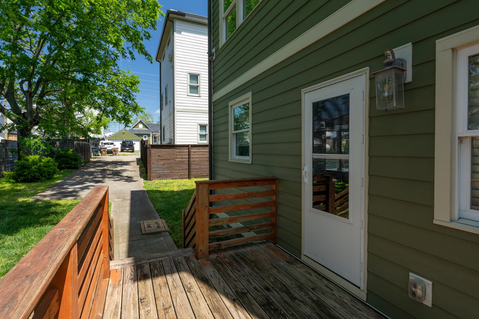 Head inside via the spacious back deck after parking in the Driveway