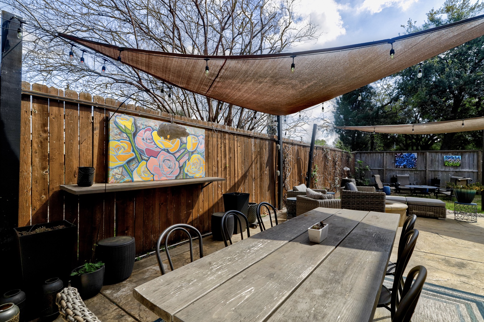 Lounge the day away or dine alfresco on the shaded patio