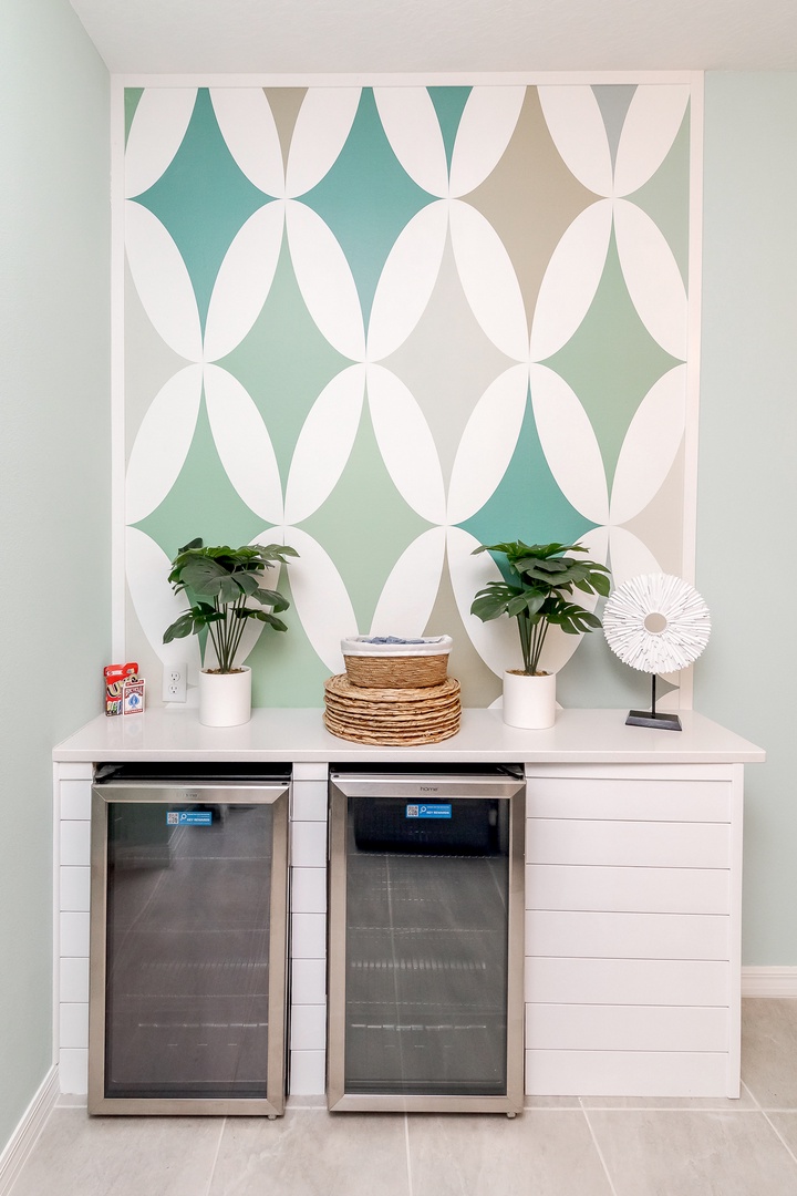 Got wine? Stock the wine fridge during your stay for perfect temp vino
