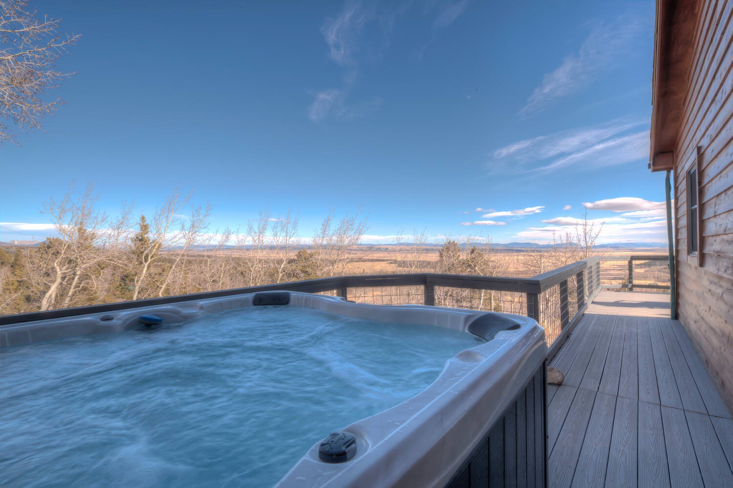 Private hot tub on large deck