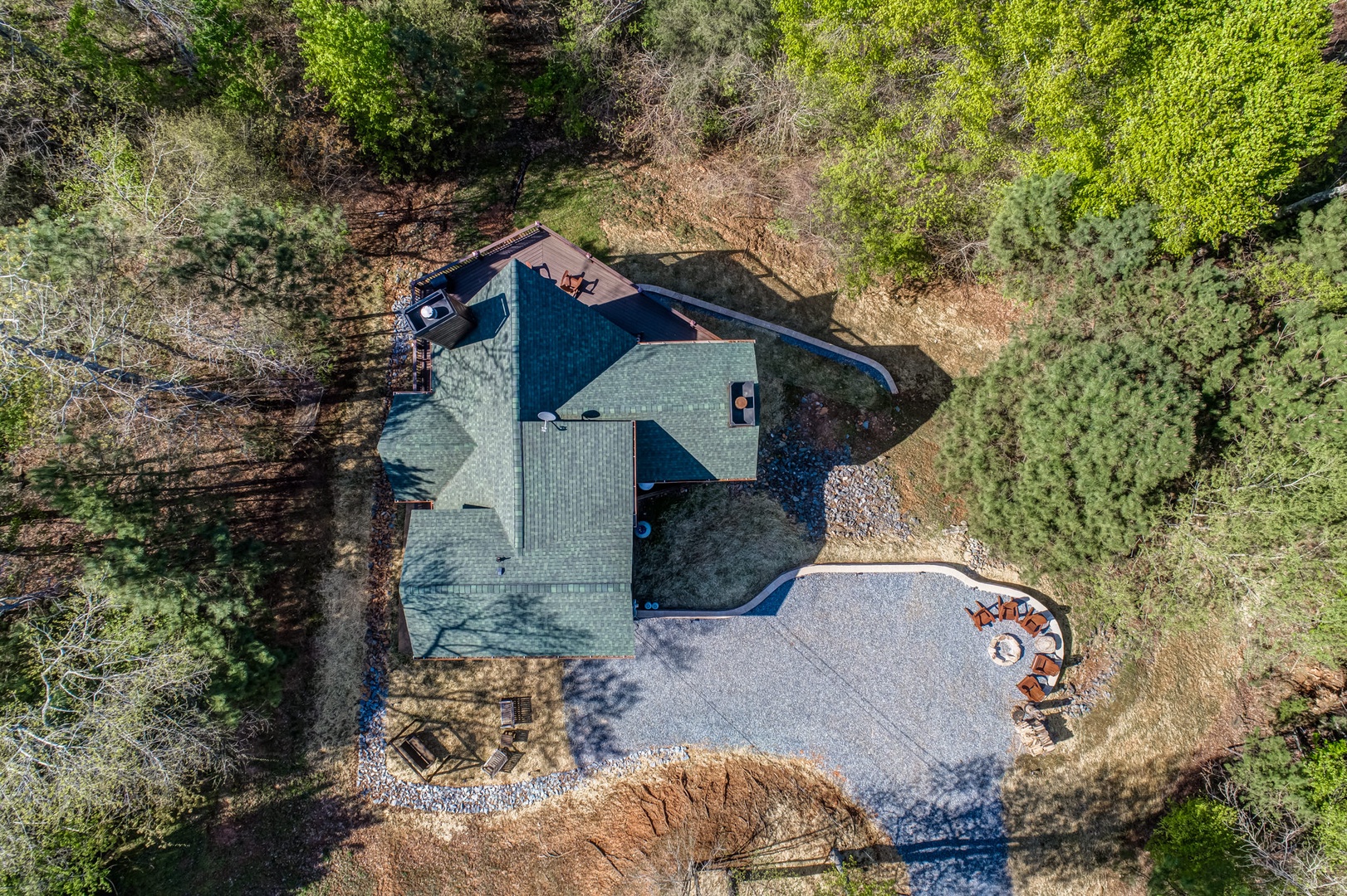 Aerial of the top of the cabin