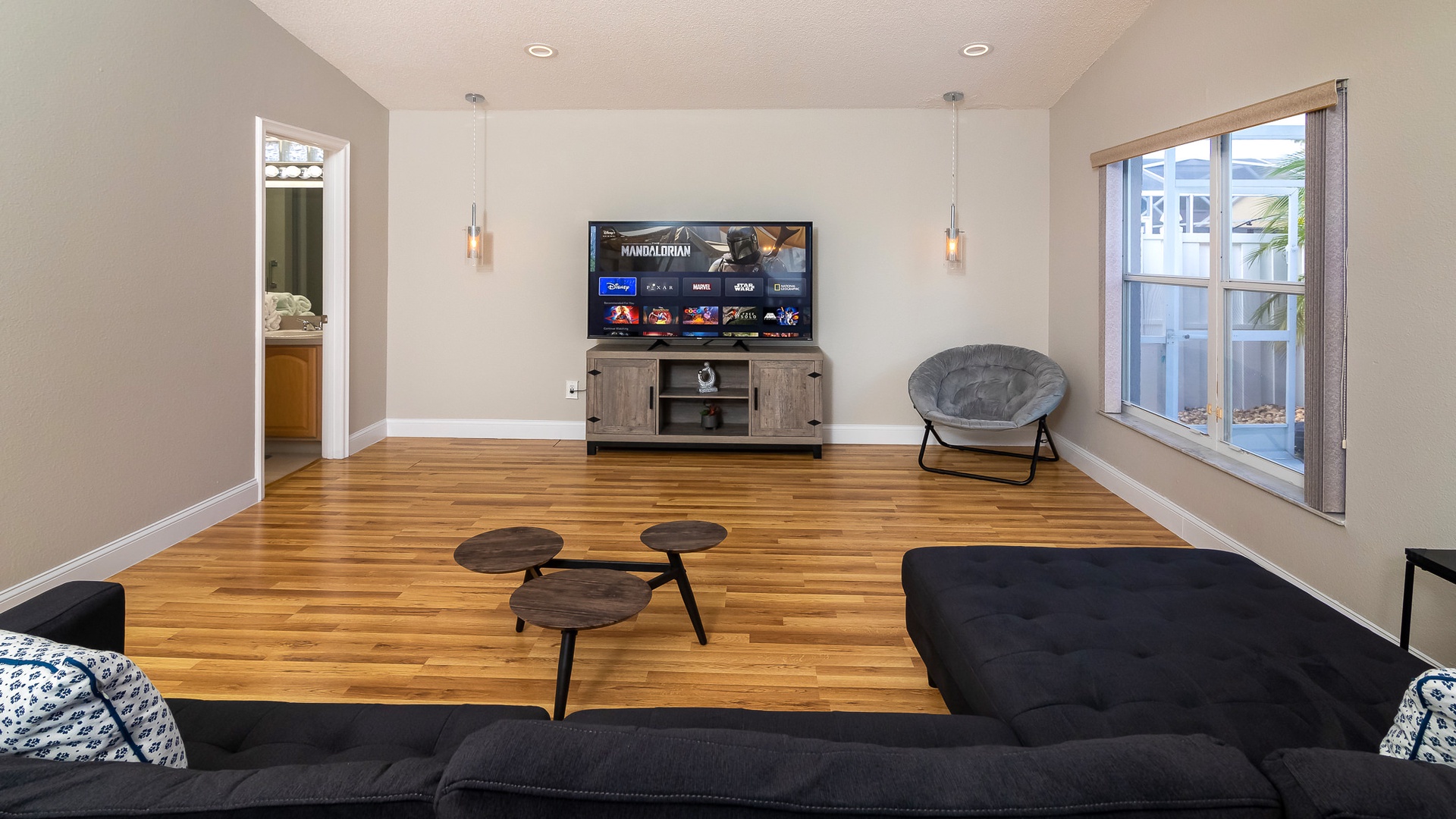 Modern sleek and clean living room