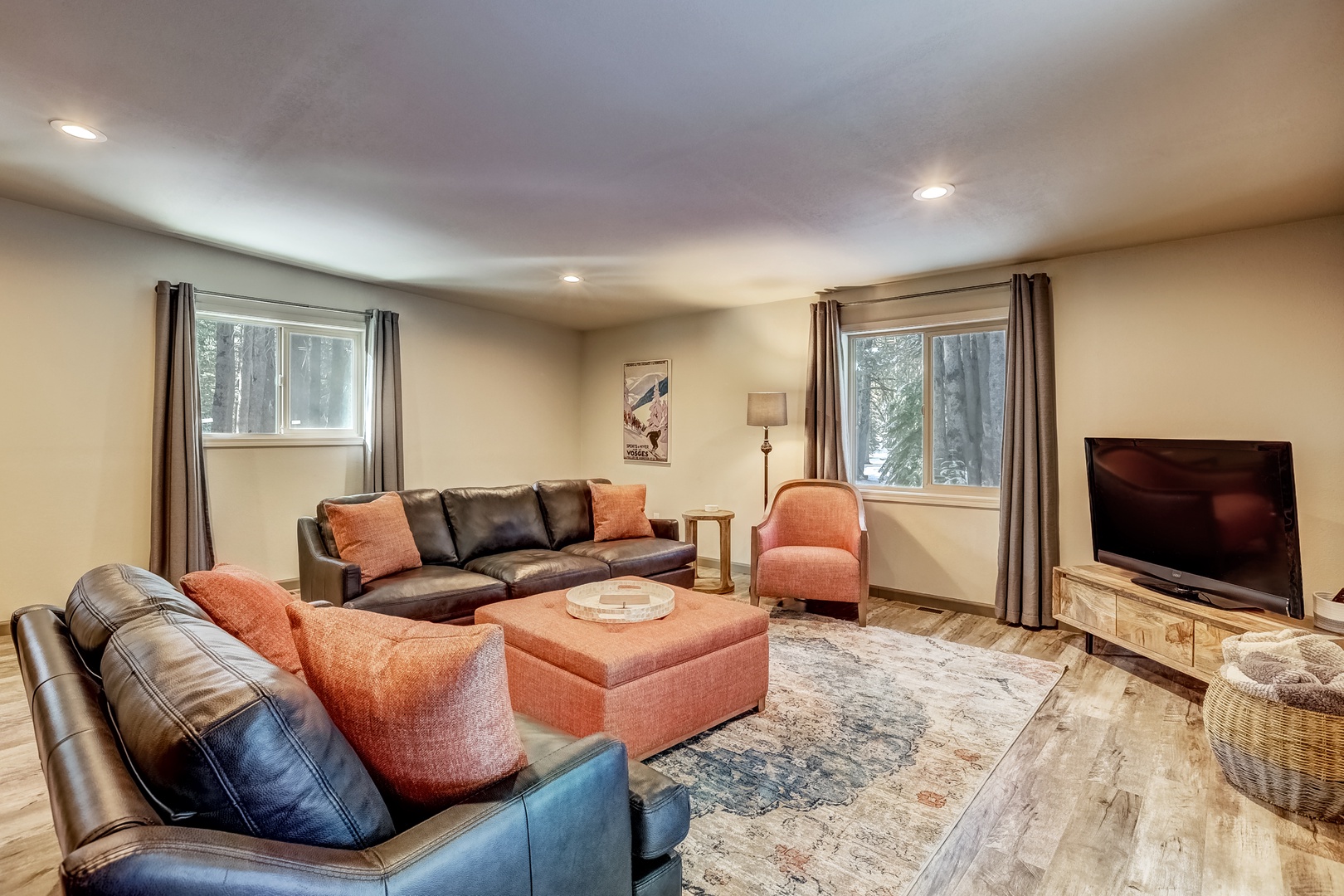 Relax together and enjoy a movie or a show in the family room