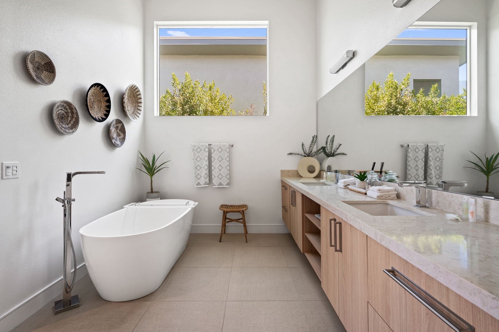 Master bath with tub, and stand-up shower