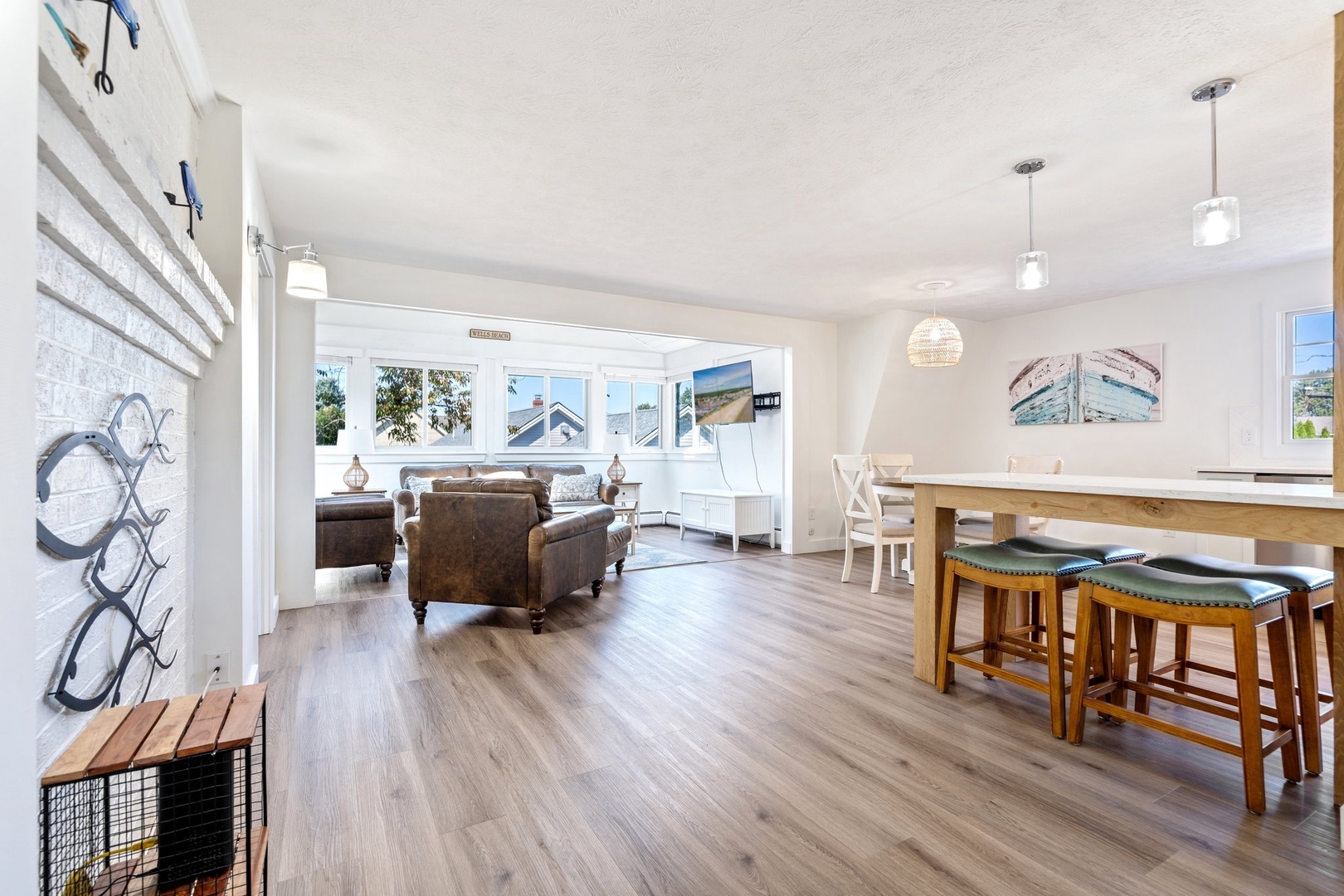 Bright second-floor sunroom, perfect for lounging