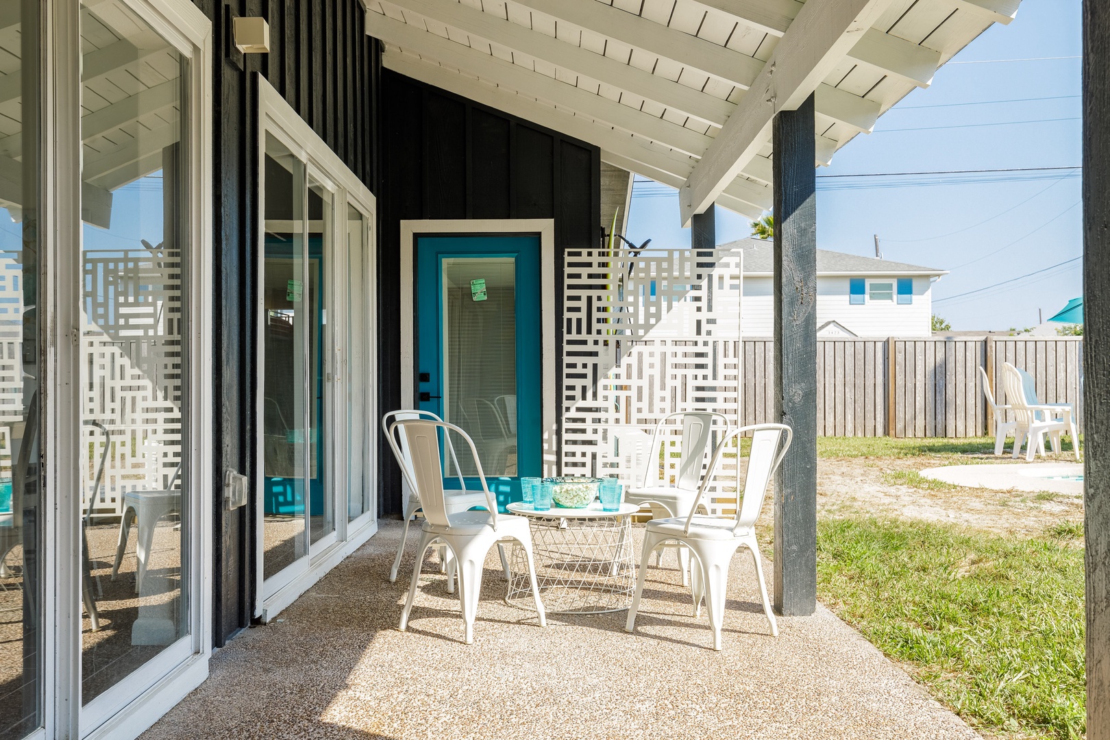 Spend time together making memories on the spacious back patio