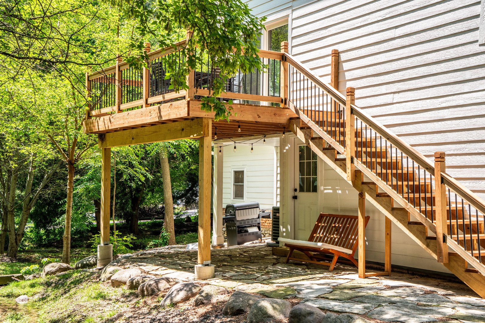 Peaceful sounds of the creek can be heard off of the 1st floor deck.