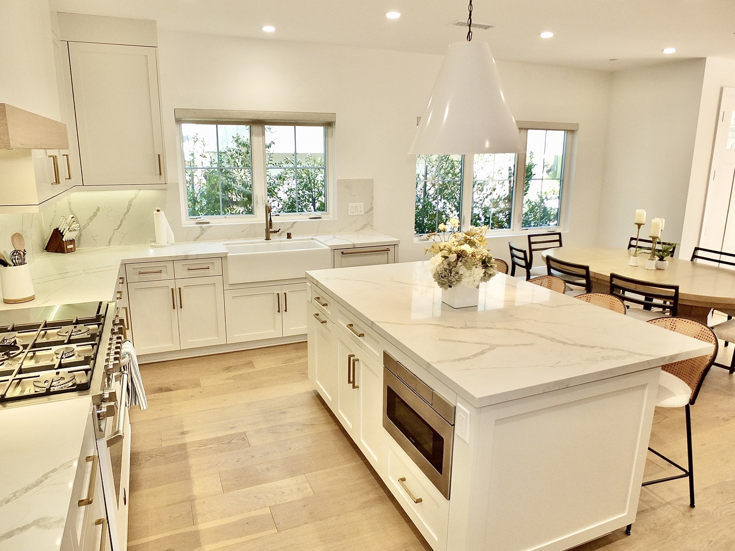 The elegant kitchen is a chef’s dream & offers every home comfort