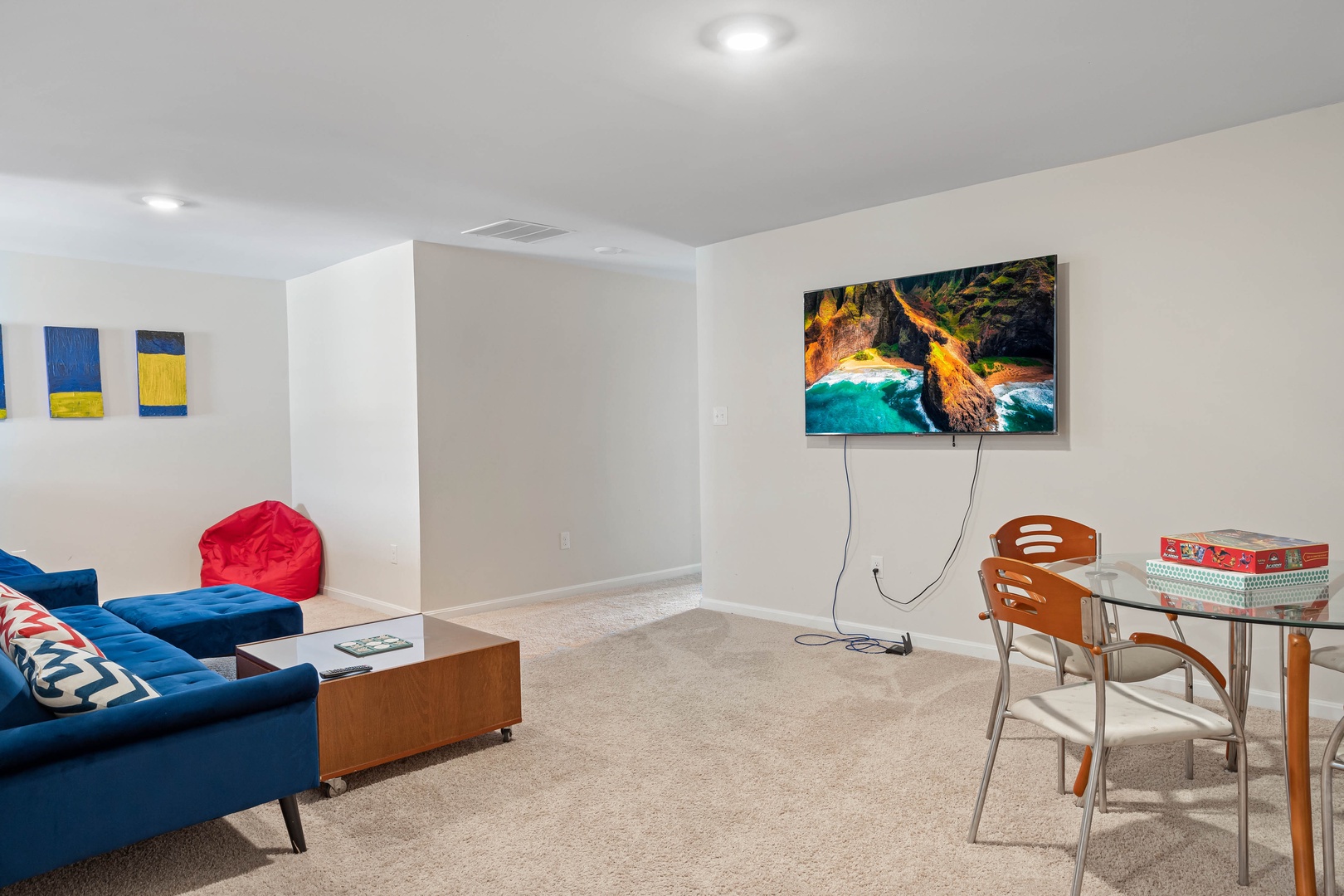 Lounge the day away or break out the board games in the loft game room