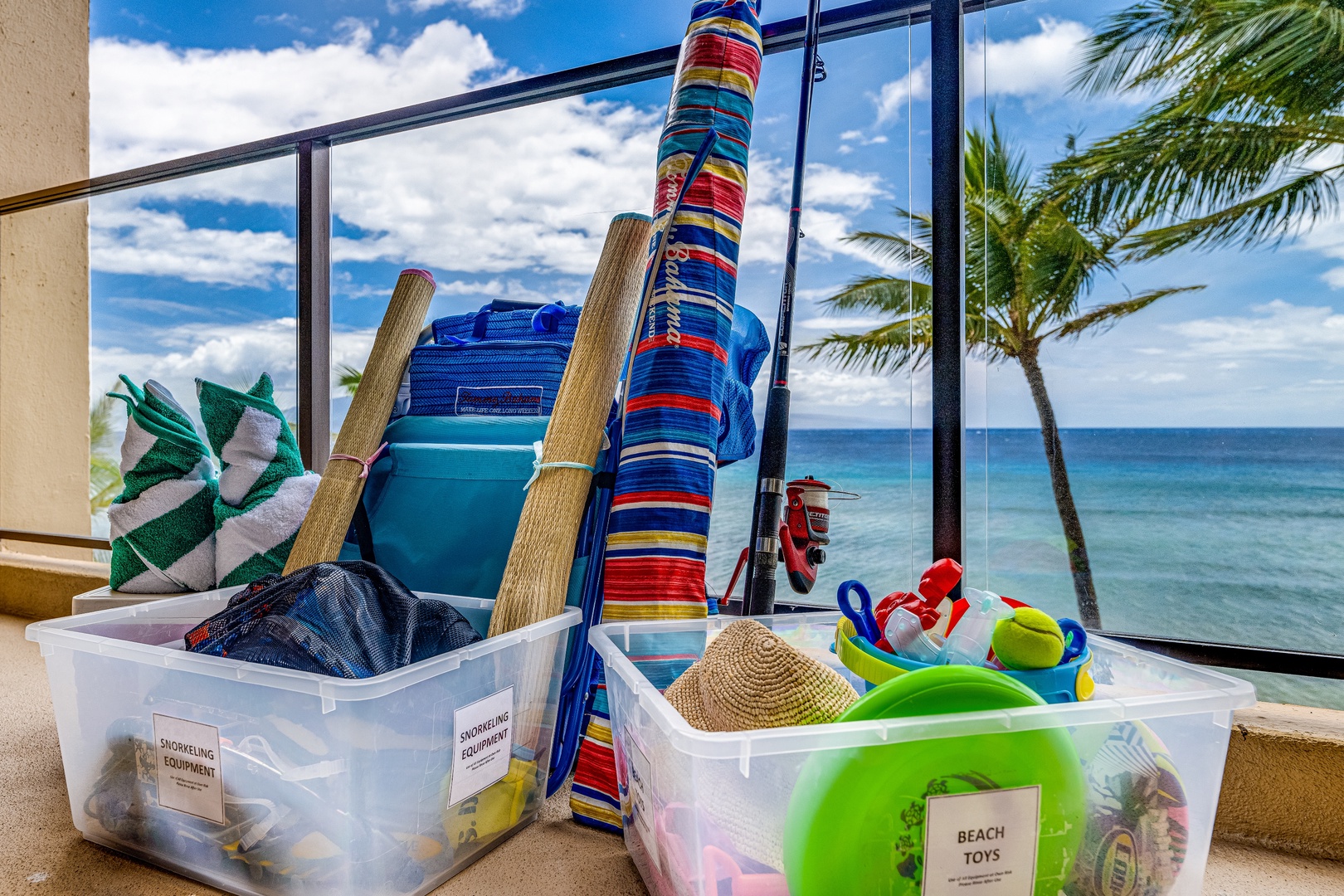 Make the most of the beach equipment provided for guests' enjoyment