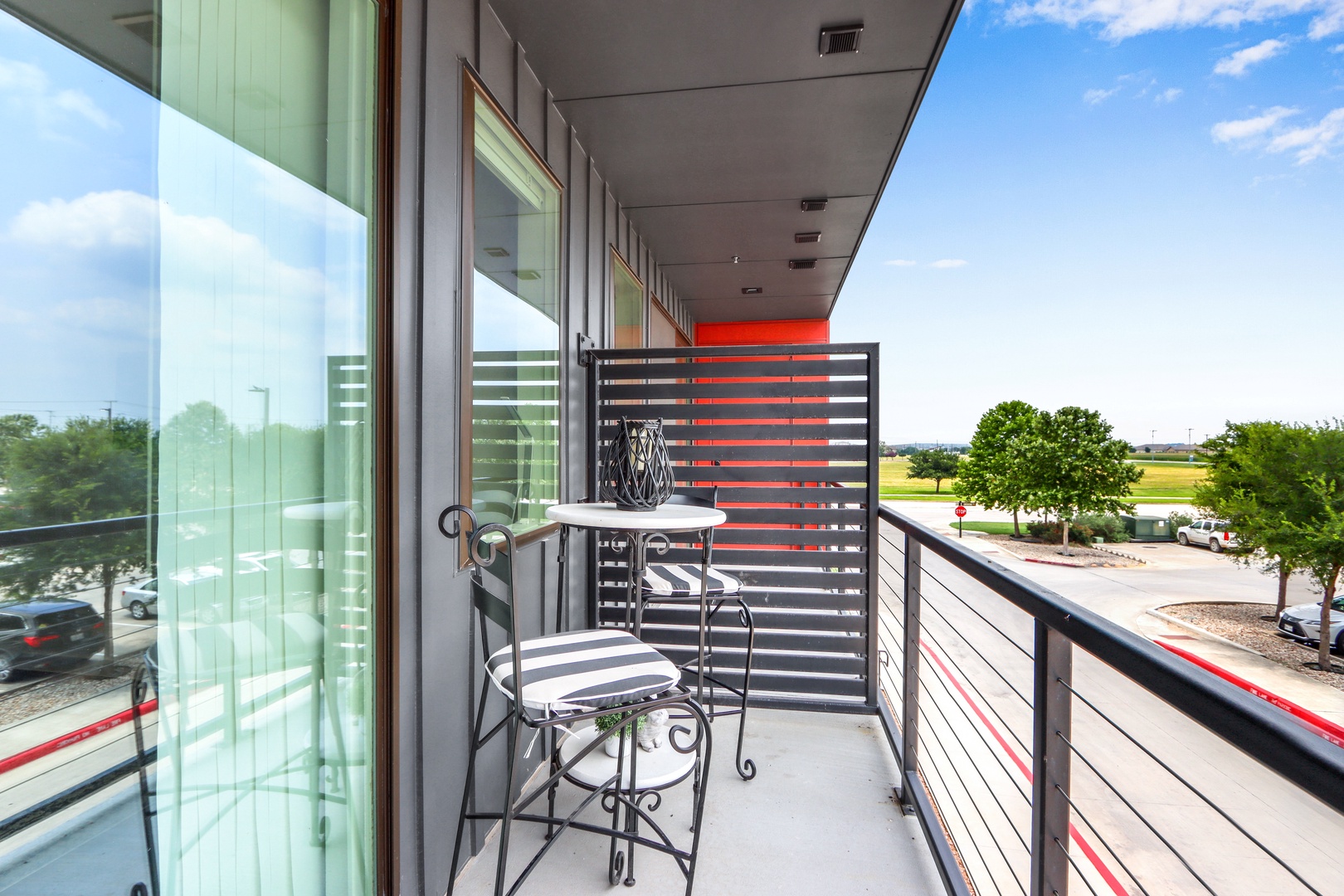 Enjoy the fresh air on the private balcony