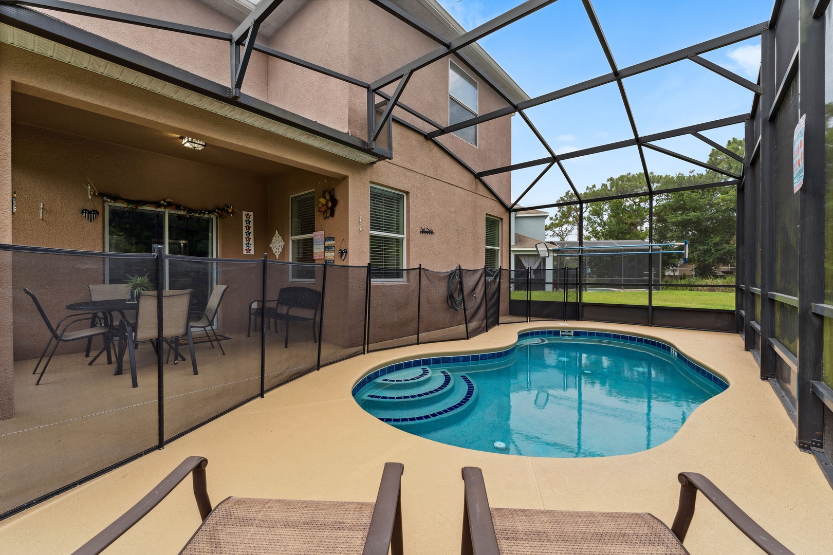 Private screened in pool