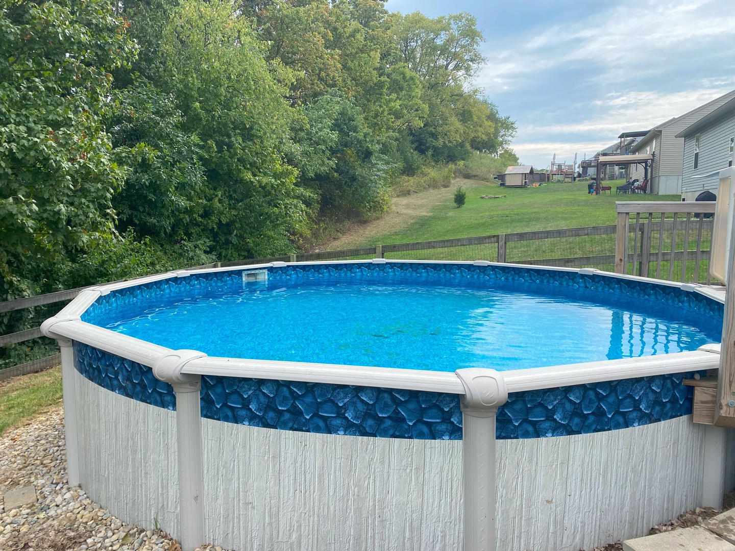 Make a splash out back in the seasonally-available pool!
