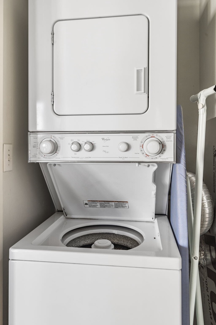 Stackable washer & dryer in closet