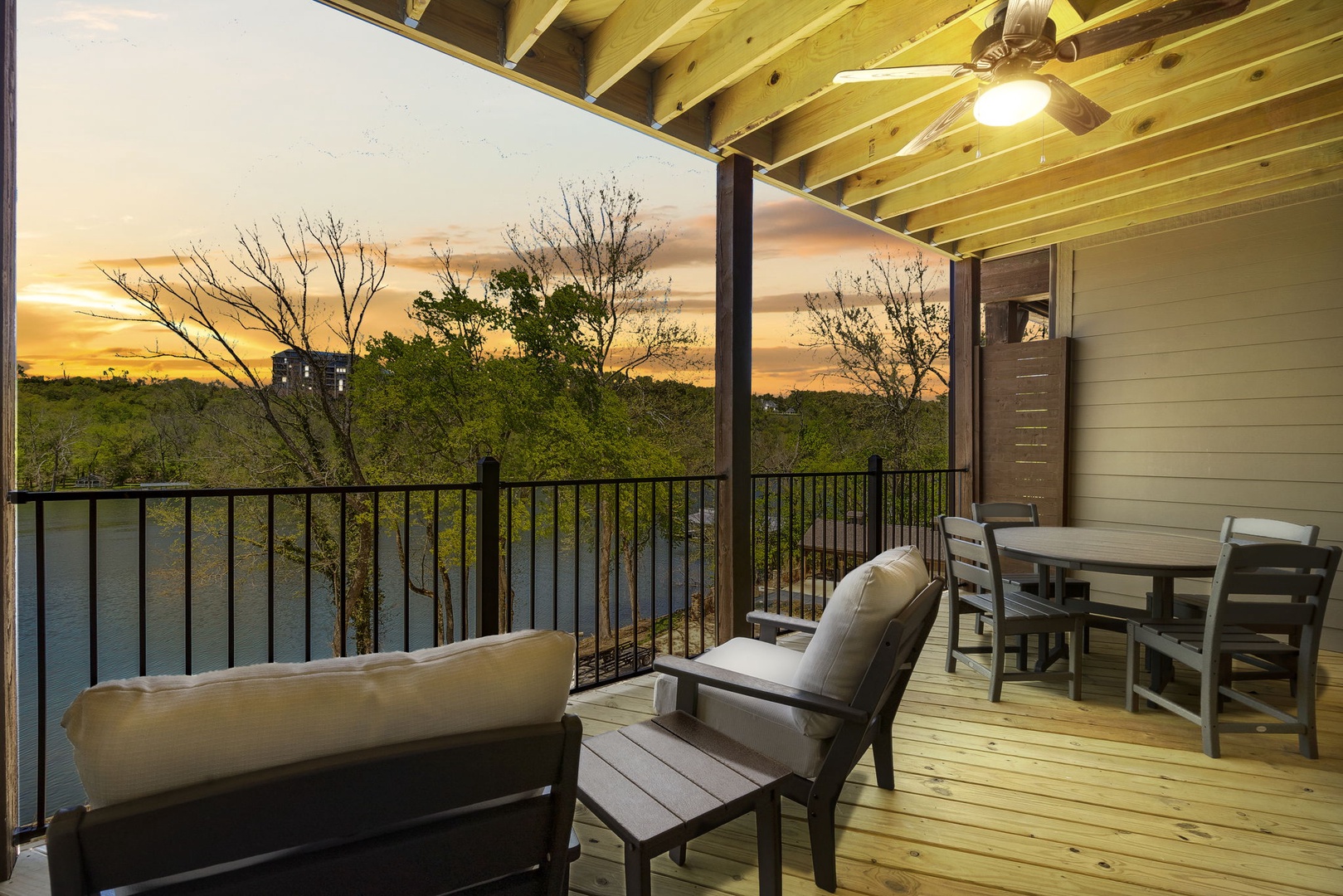 Soak in the sunset views while relaxing on the spacious back deck