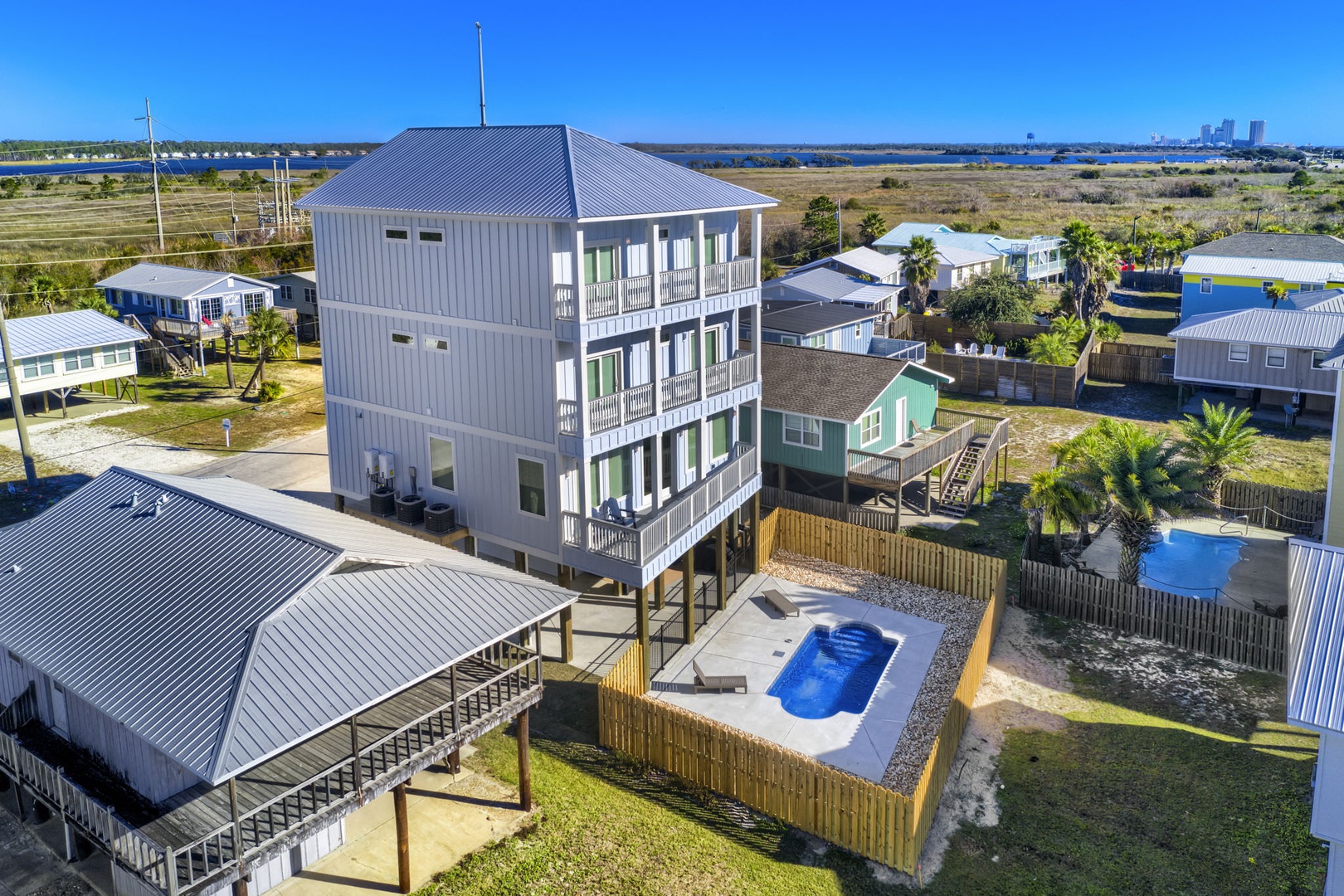 Just a 5-minute stroll from the beach, this 3879 sq ft house with 8 bedrooms and a private pool promises endless fun and unforgettable beachside adventures!
