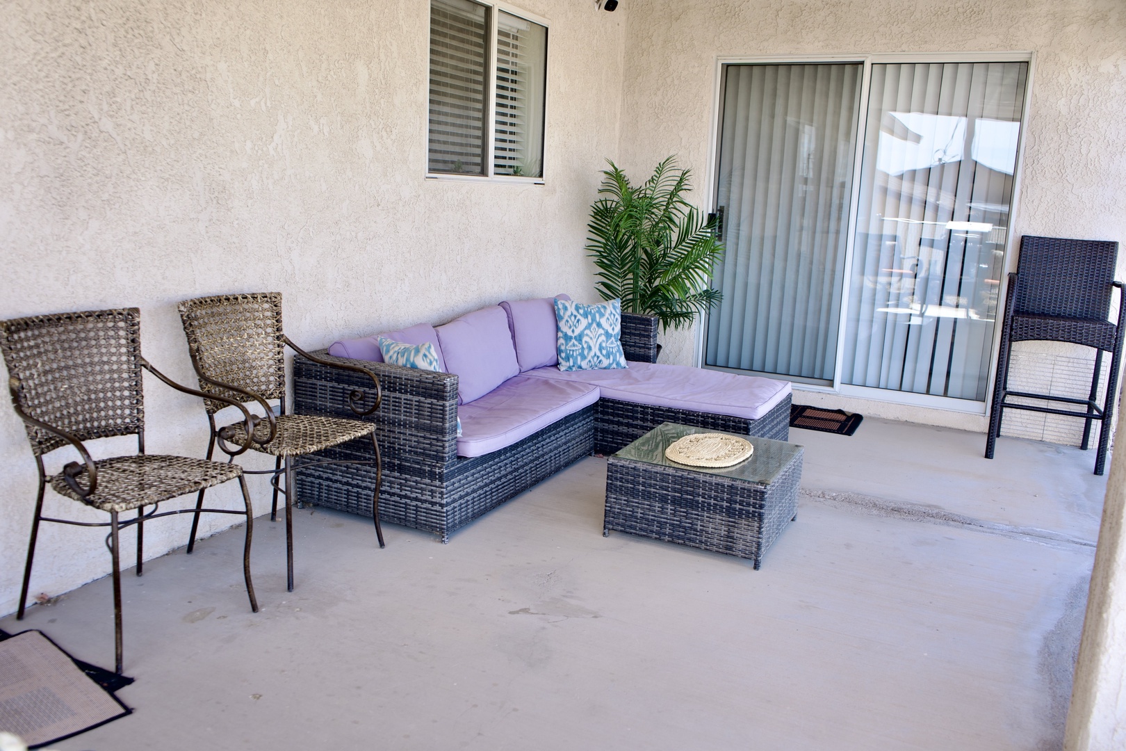 Back patio with outdoor seating