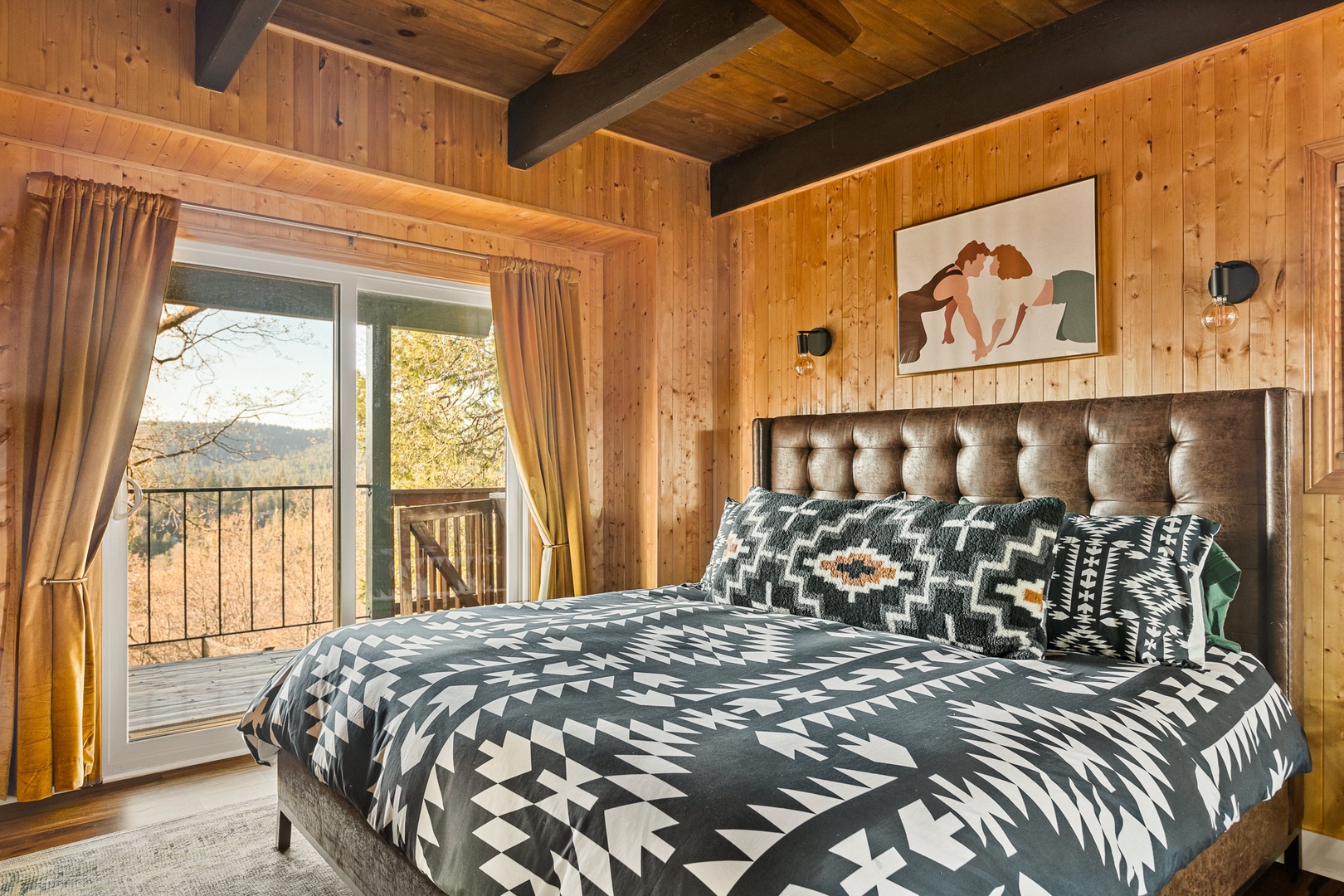 Comfy, bright King Bedroom off the Family Room offering rear deck access