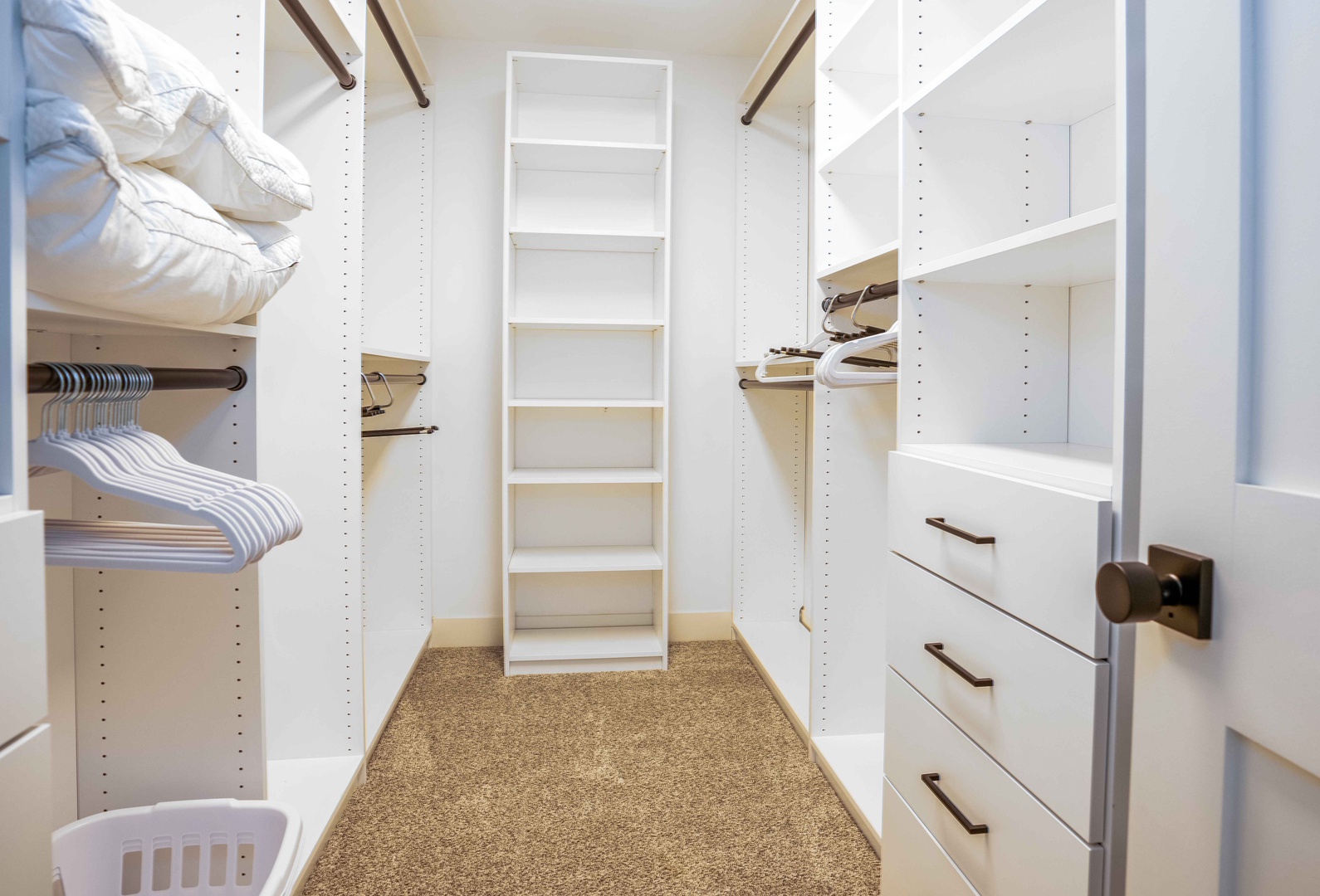 Keep clothes & bags tucked away in the king suite closet