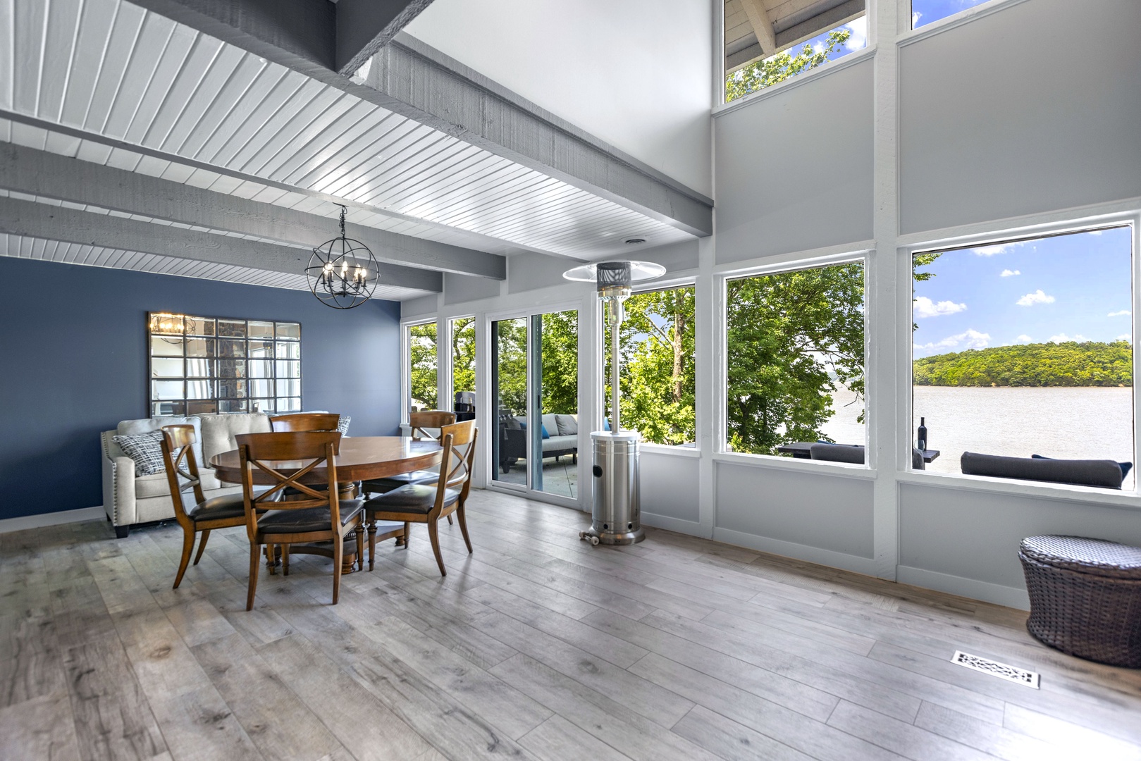 Open concept dining area with great views