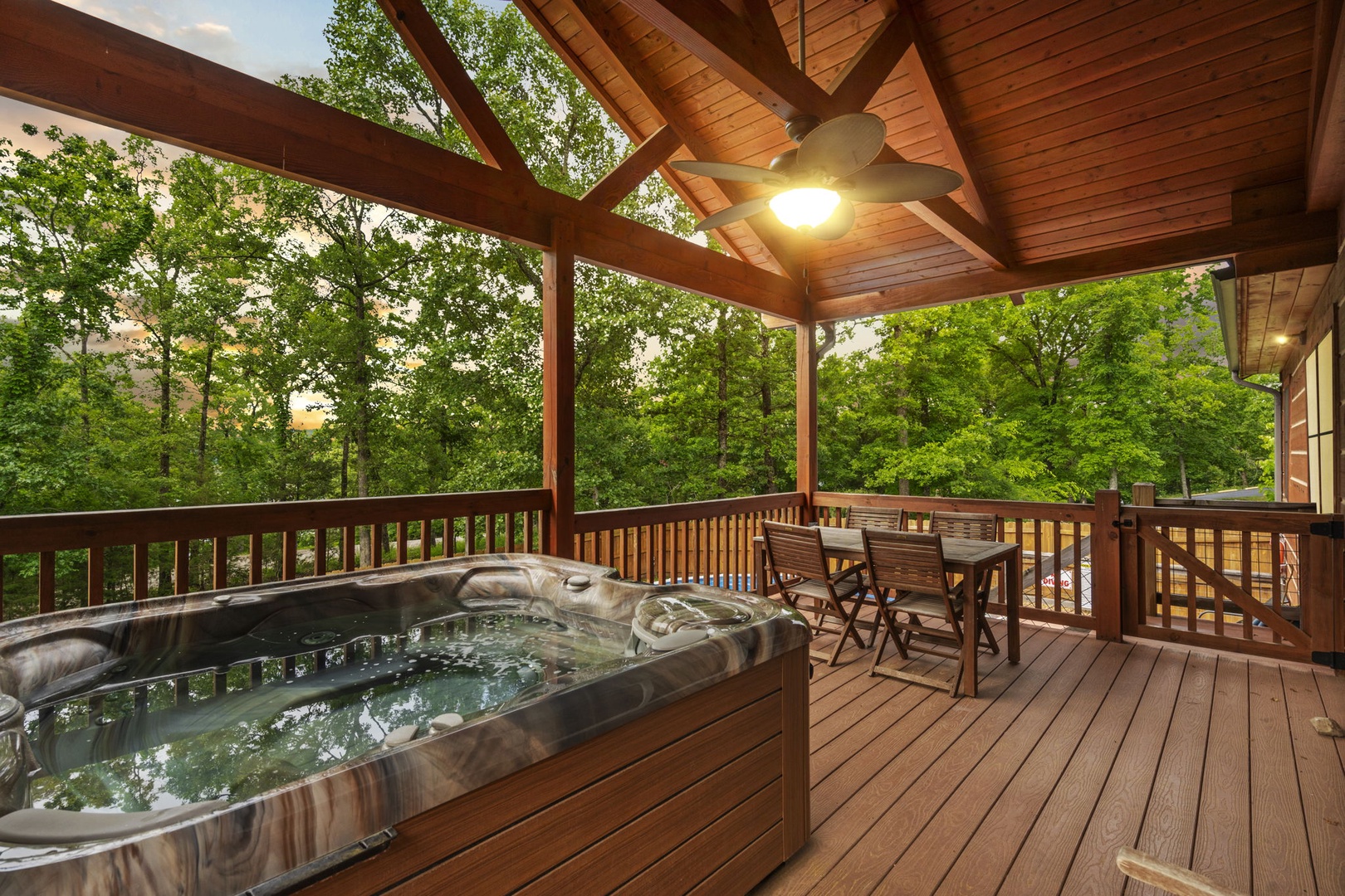 Indulge in the seclusion of the private hot tub